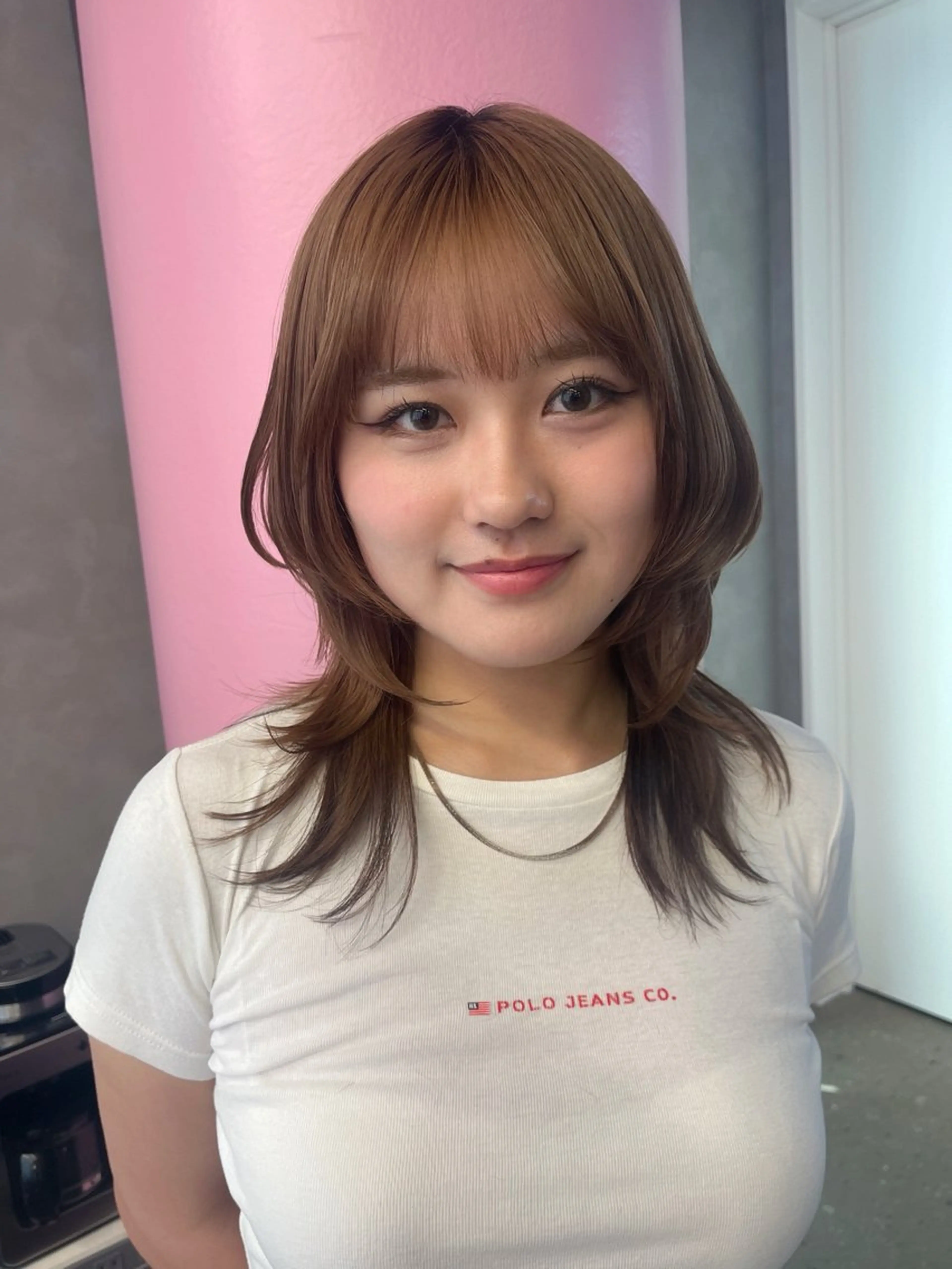 セミロング レイヤーカット ウルフカット ウルフレイヤー ｊｏｕｅｒｍ所属・透明感/グレージュ /韓国レイヤー🪽のヘアスタイル