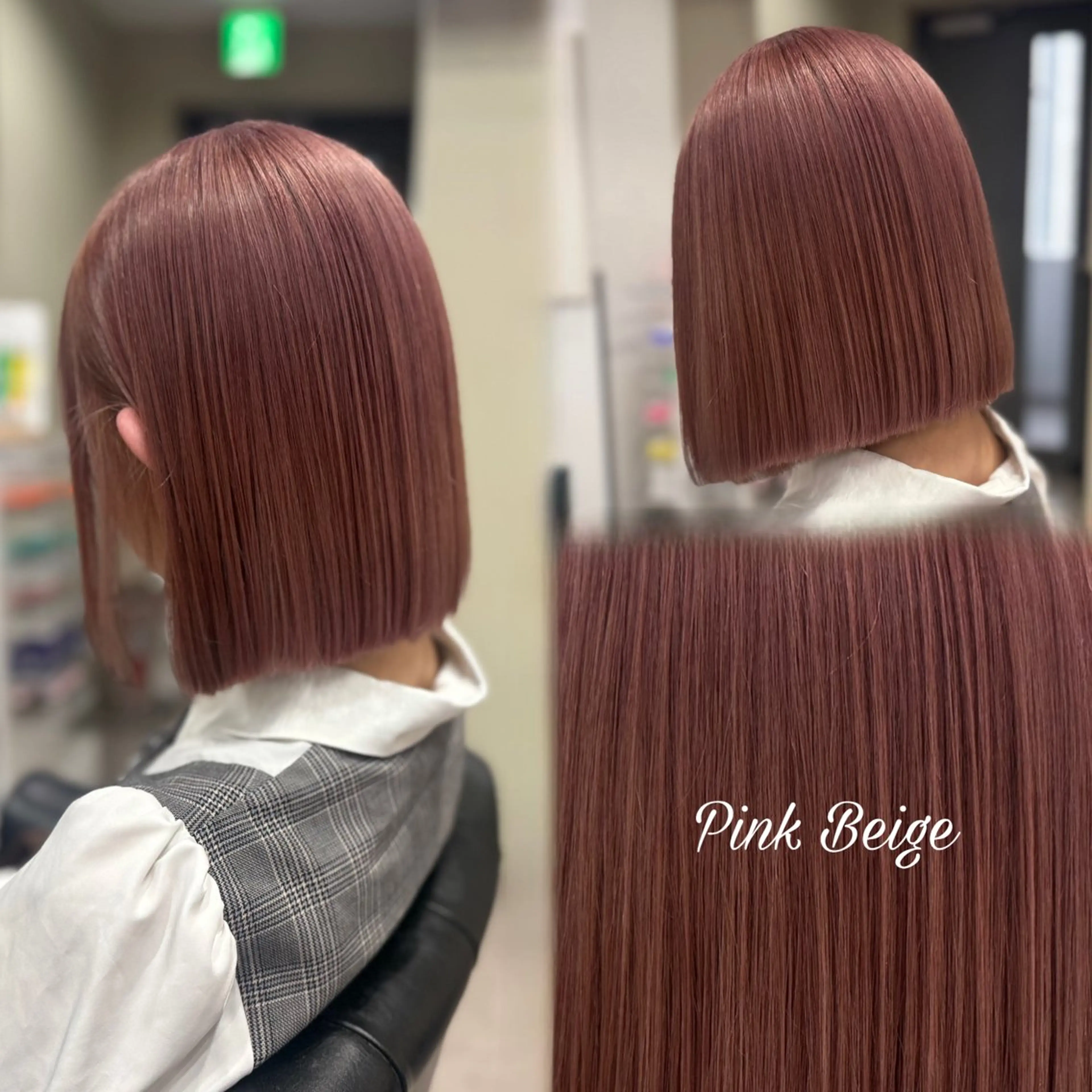 ショート カラー 切りっぱなしボブ ベージュカラー ブリーチ 透明感カラー ダブルカラー カット ヘアカラー ハイトーン/エクステ 横浜/RIEのヘアスタイル