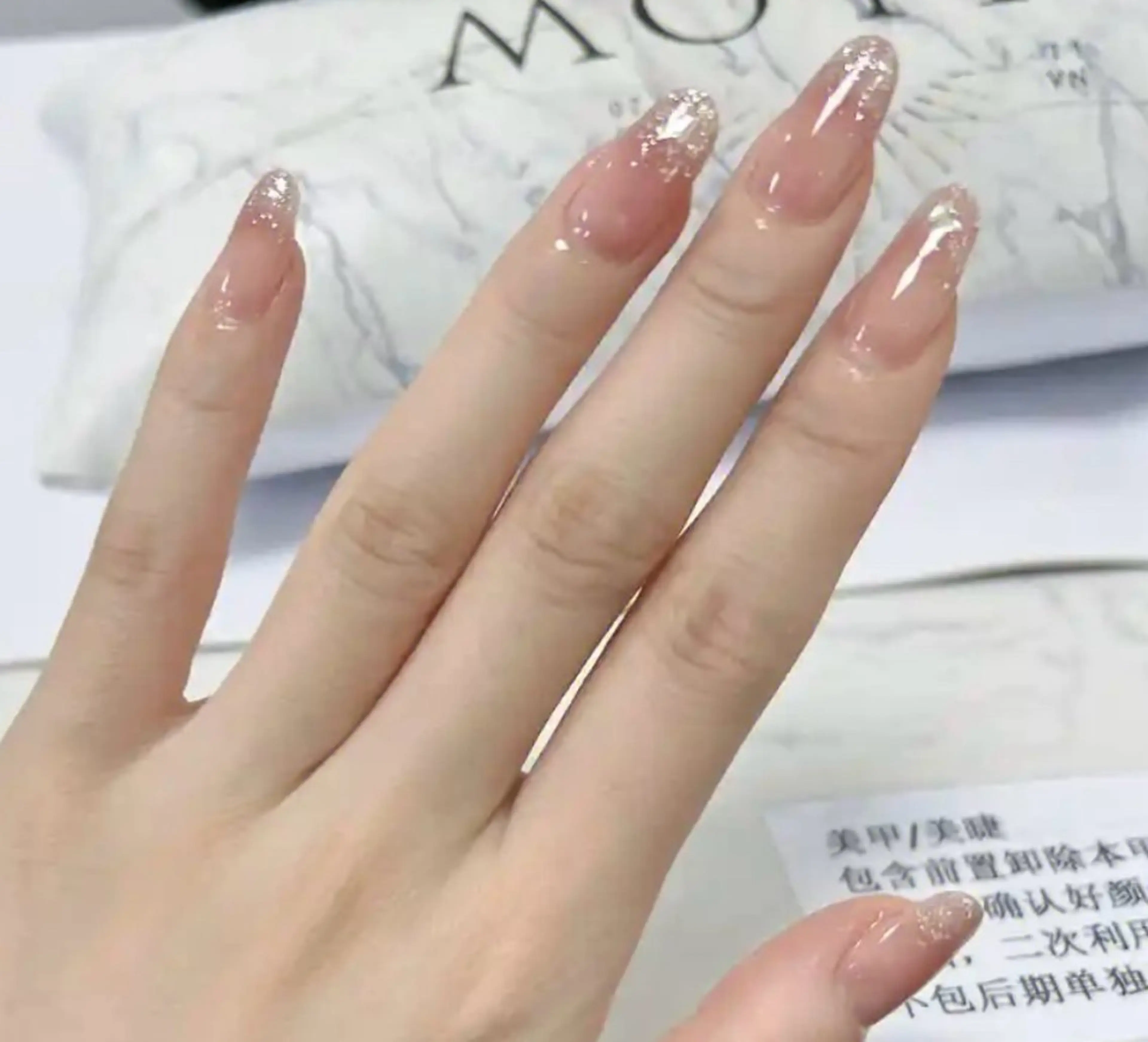 ネイル チークネイル 長さ出し フレンチネイル ガーリー 韓国ネイル sun nail池袋 モデル募集のネイルデザイン