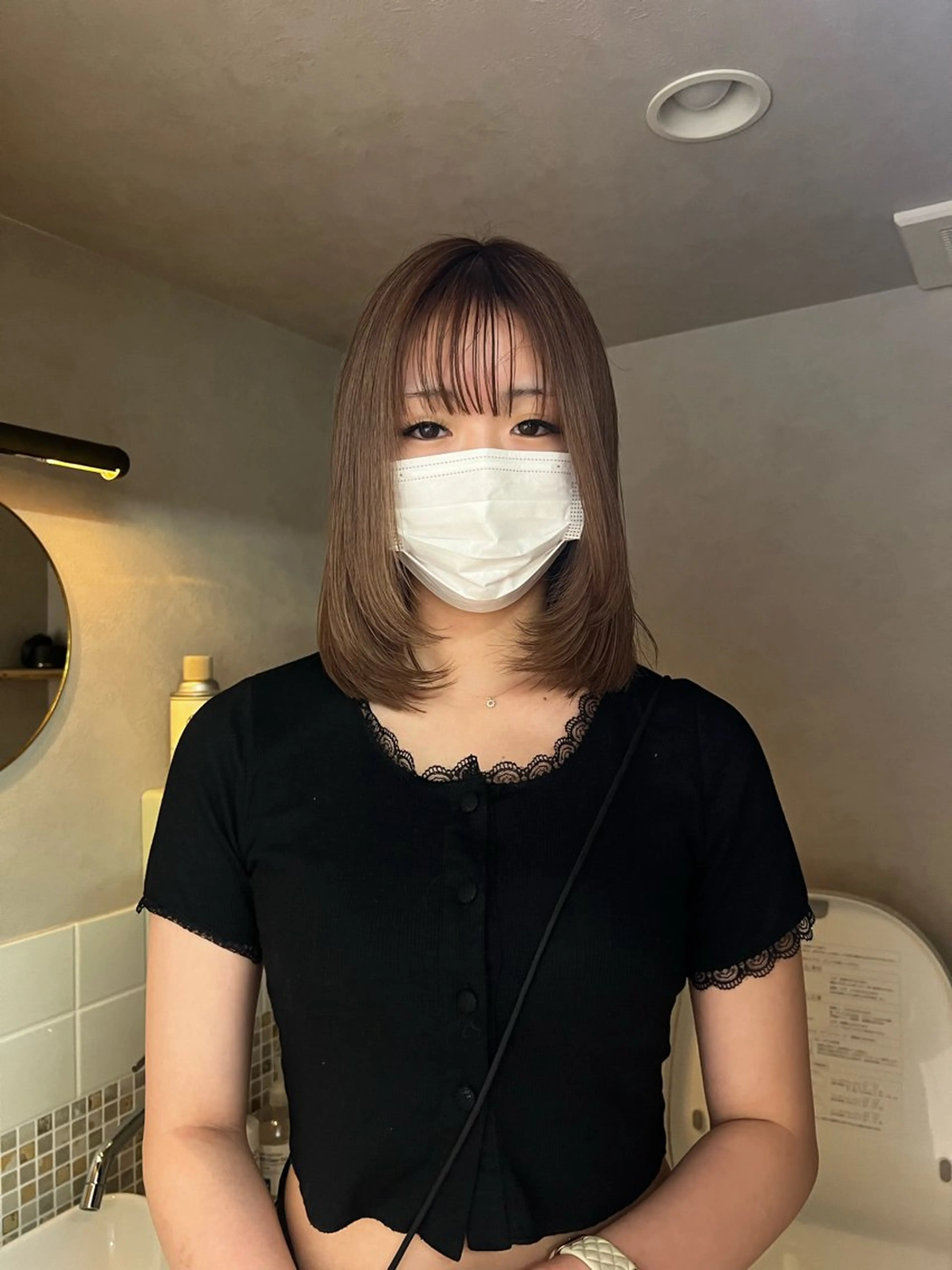 セミロング カラー nishido ハイライト/メンズのヘアスタイル