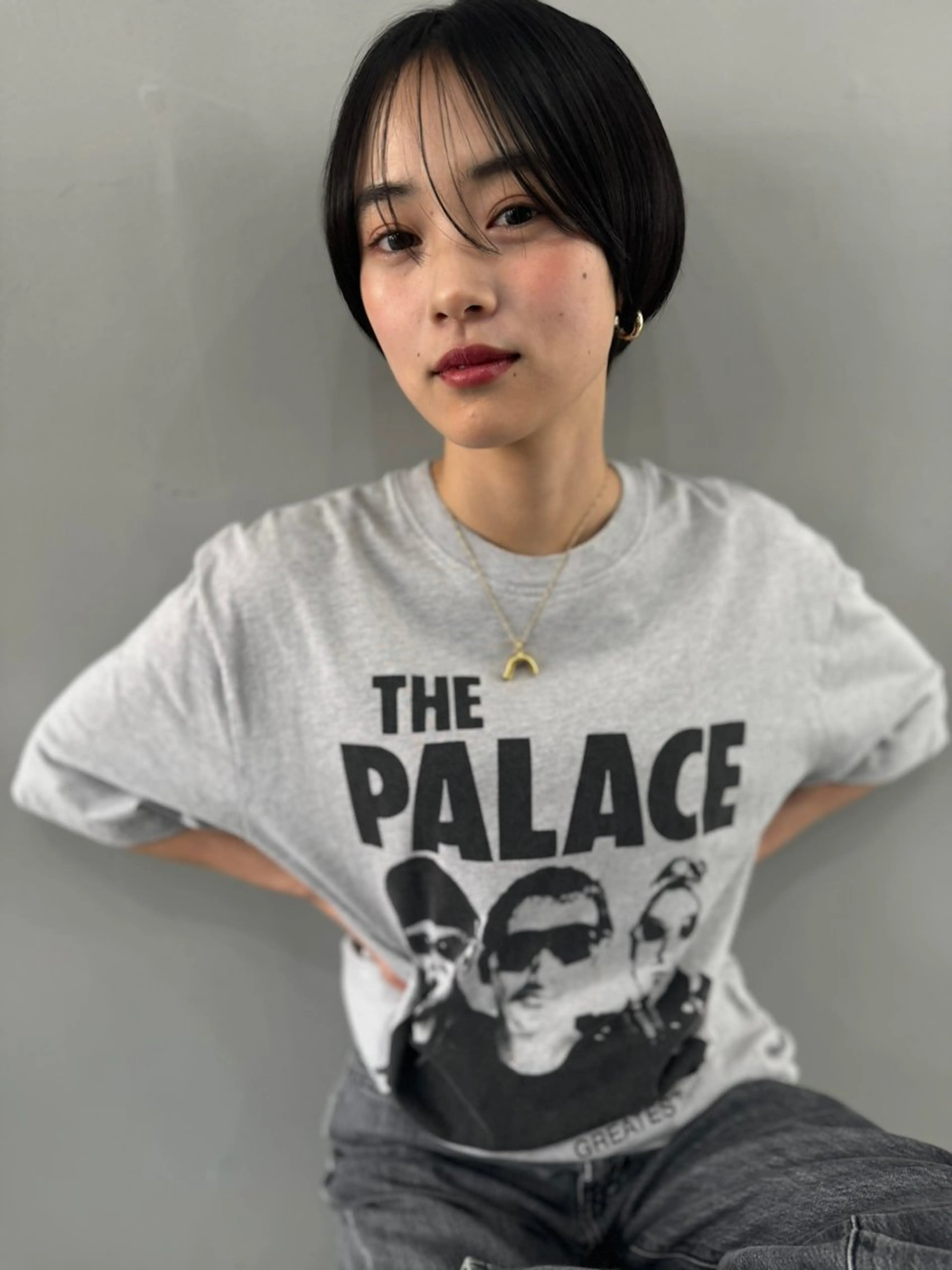 ショート シースルーバング ショートヘア カット ヘアカラー トリートメント HOODS hair salon所属・透明感カラー🌿ボブ ✨飛田　ケイのヘアスタイル