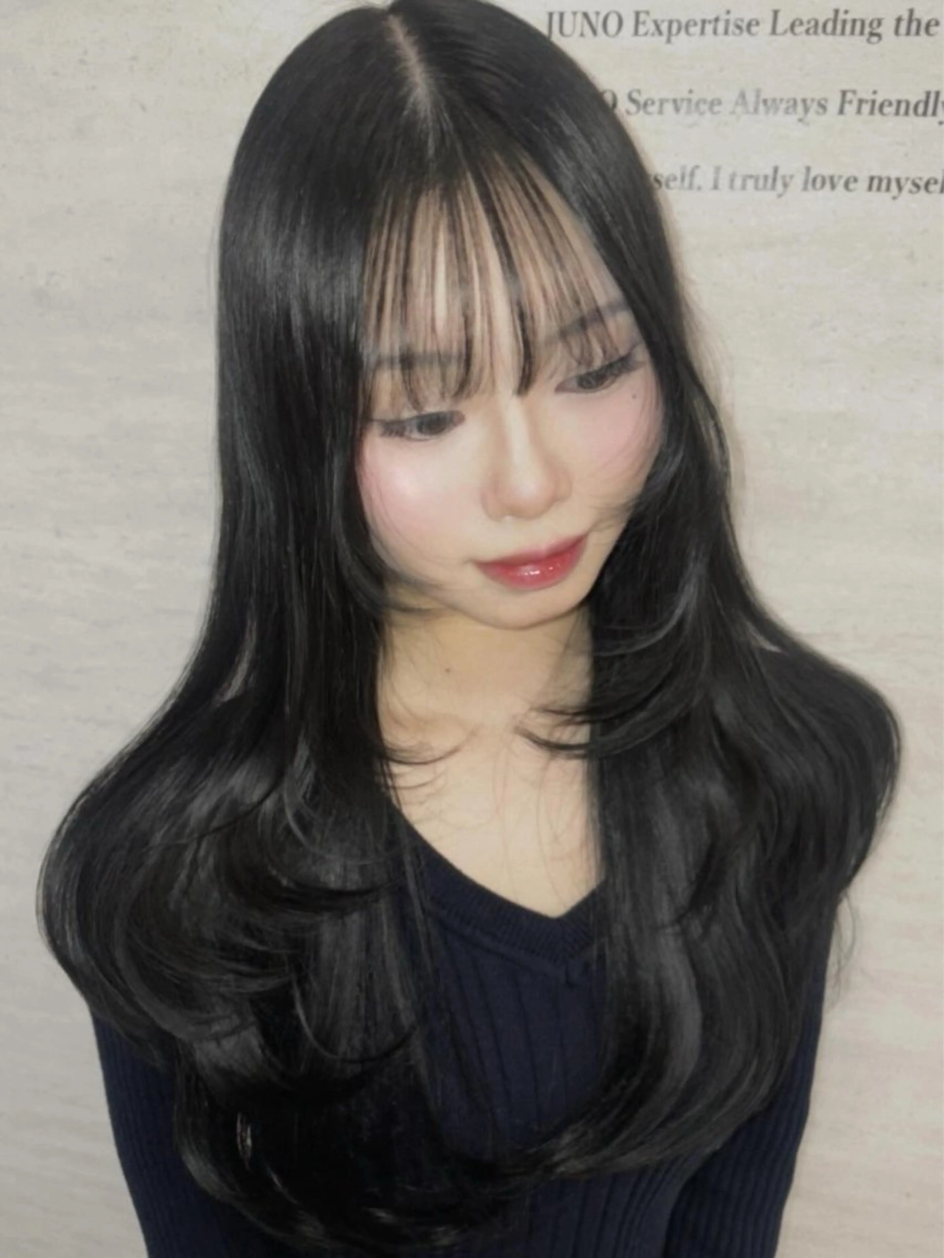 ロング カラー ヘアアレンジ ヘアカラー JUNO韓国ヘア MIAN.⋆𝜗𝜚のヘアスタイル