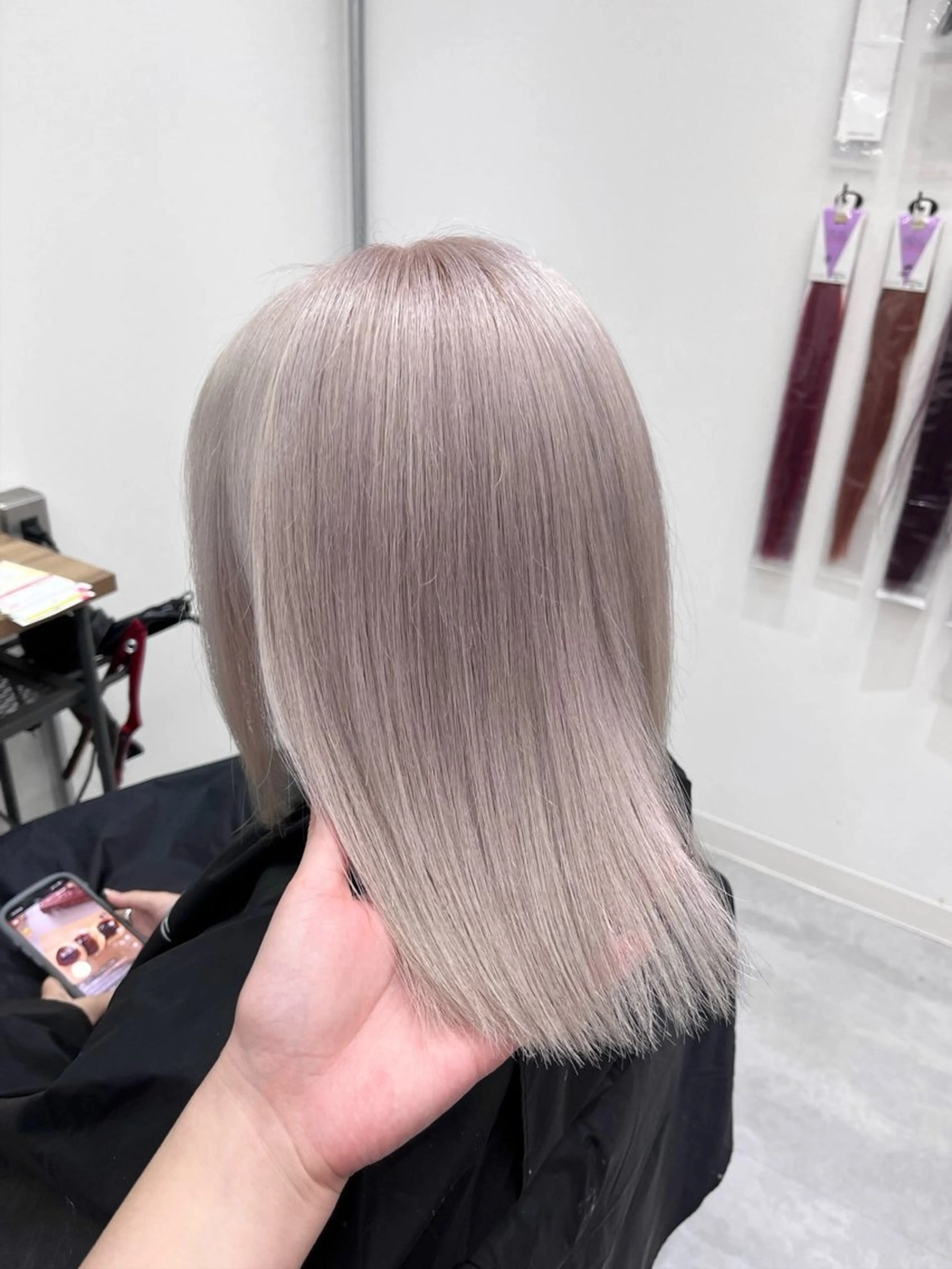 ミディアム カラー ヘアカラー RIO🩶NEXT/ エクステ/ハイトーンのヘアスタイル