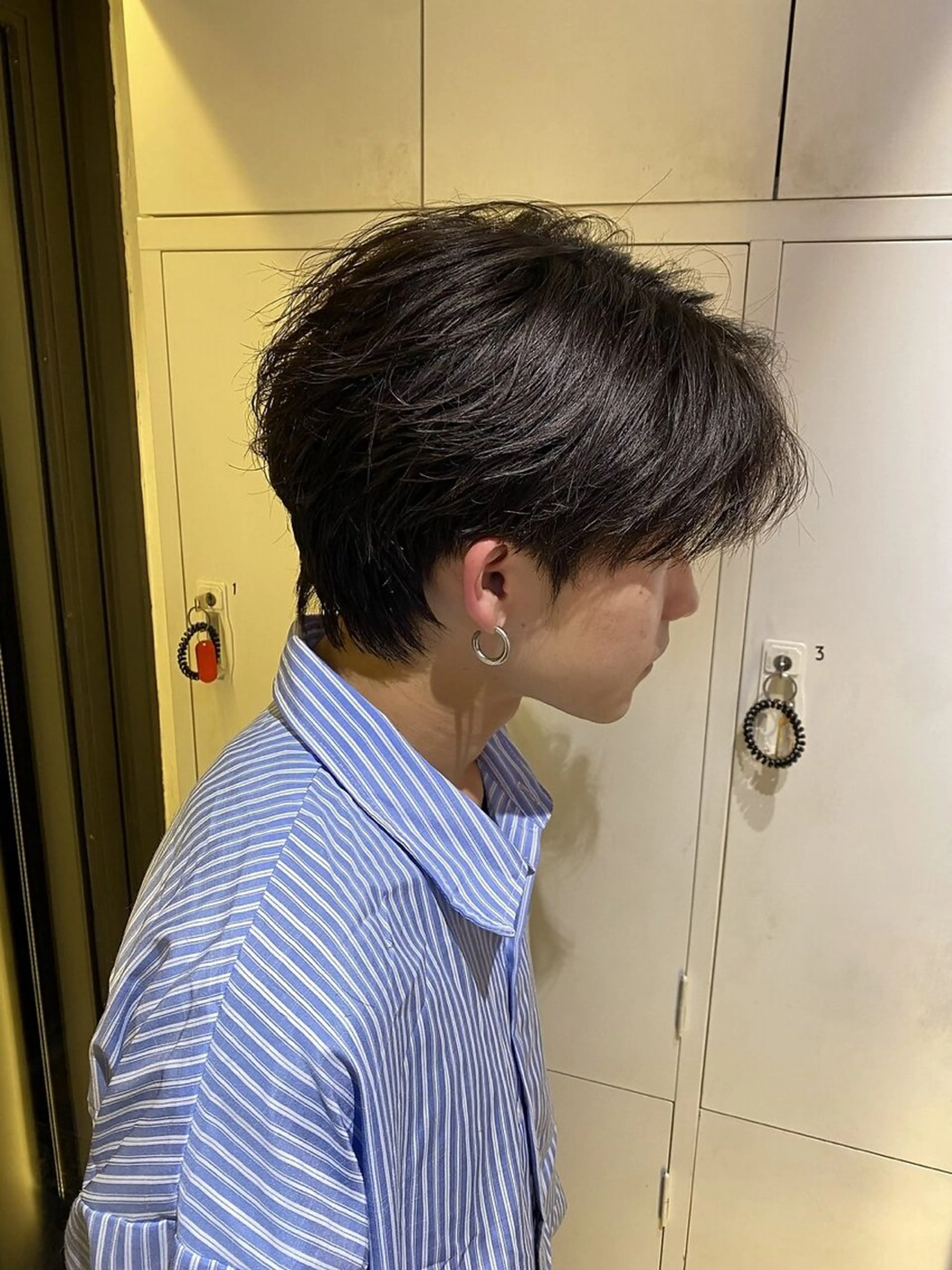 メンズ センターパート ダウンパーマ フェードカット フェザーパーマ カルマパーマ カット パーマ MEN’SsalonHYPE所属・メンズカット/布施/ 秋山　涼のヘアスタイル