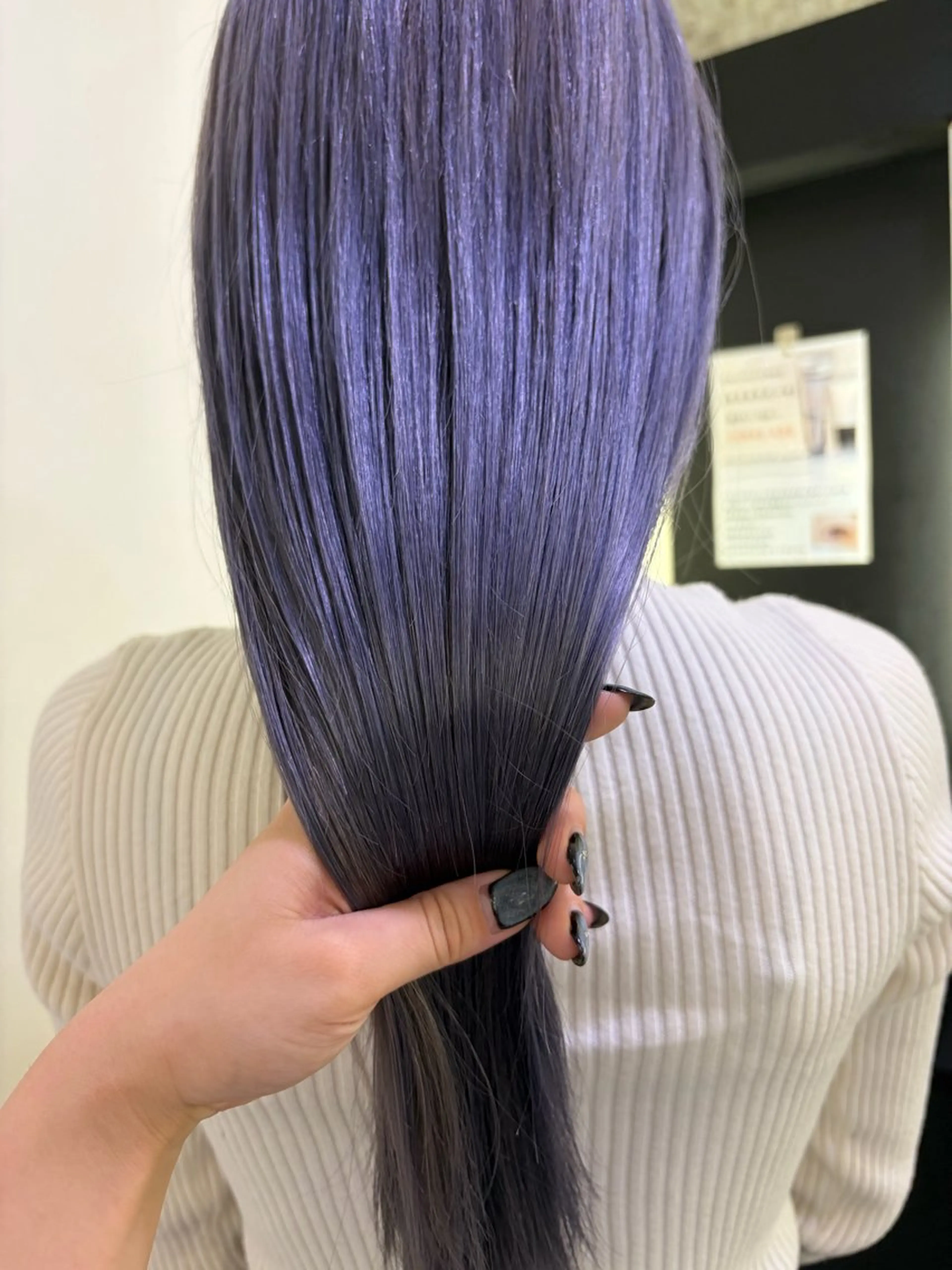 ロング カラー ブリーチ パープルカラー 美容室アリエルセバスチャン所属・🍵rinka 🍵カラーモデル募集のヘアスタイル