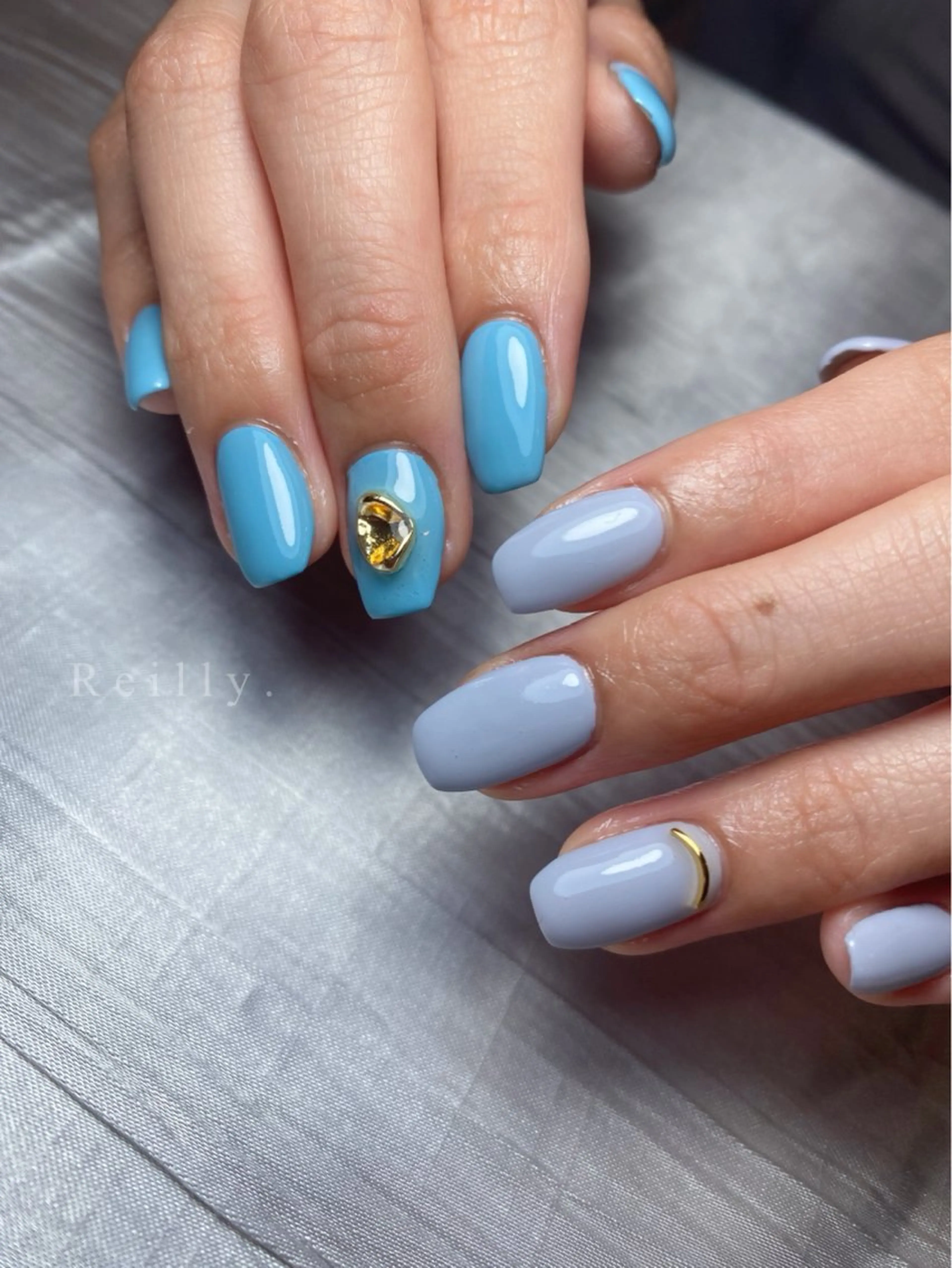 ネイル フラッシュネイル フレンチネイル ジェルネイル グラデーション ラメ(グリッター) REILLY.　private nail salon所属・Marina 《REILLY.》のネイルデザイン