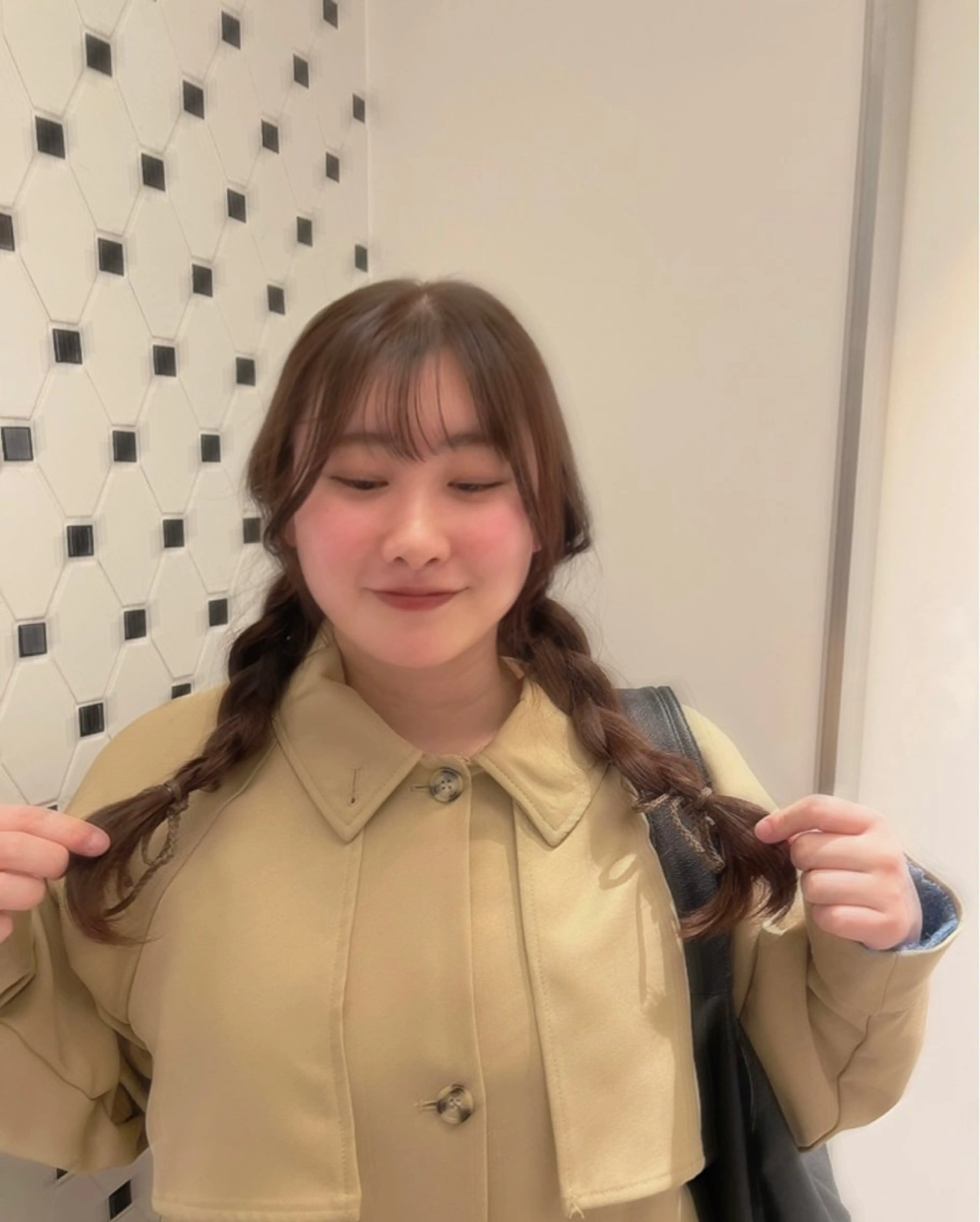 ロング カラー パーマ ヘアアレンジ カット ヘアカラー 顔周り/透明感/銀座 🩵りのせのヘアスタイル