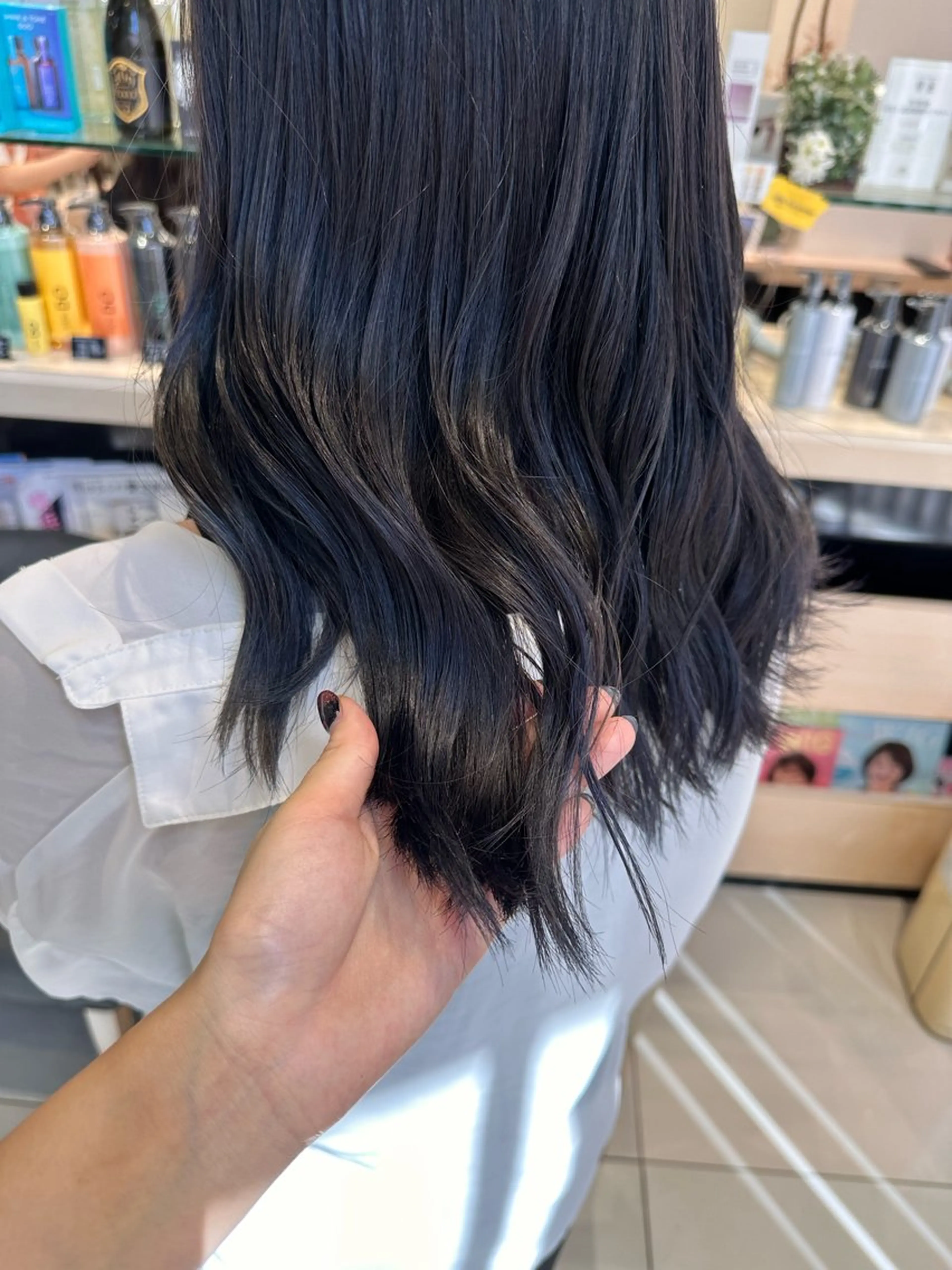 セミロング カラー ヘアカラー クロスパーマ/うる艶 カラー/Kurumiのヘアスタイル