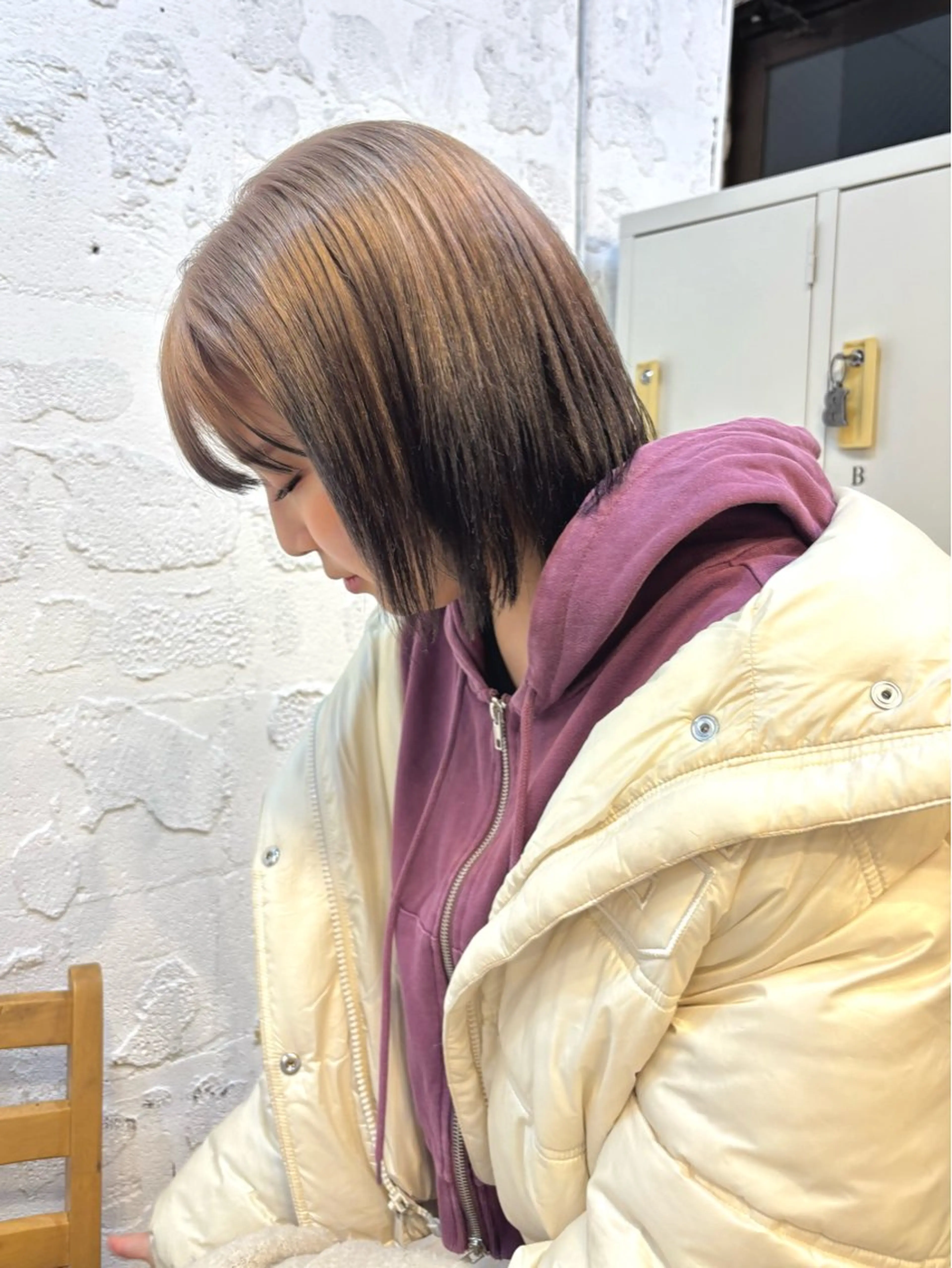 ショート カラー ヘアアレンジ ヘアカラー トリートメント ヘアセット レイヤー/お洒落 🎵ハイトーン/りりのヘアスタイル