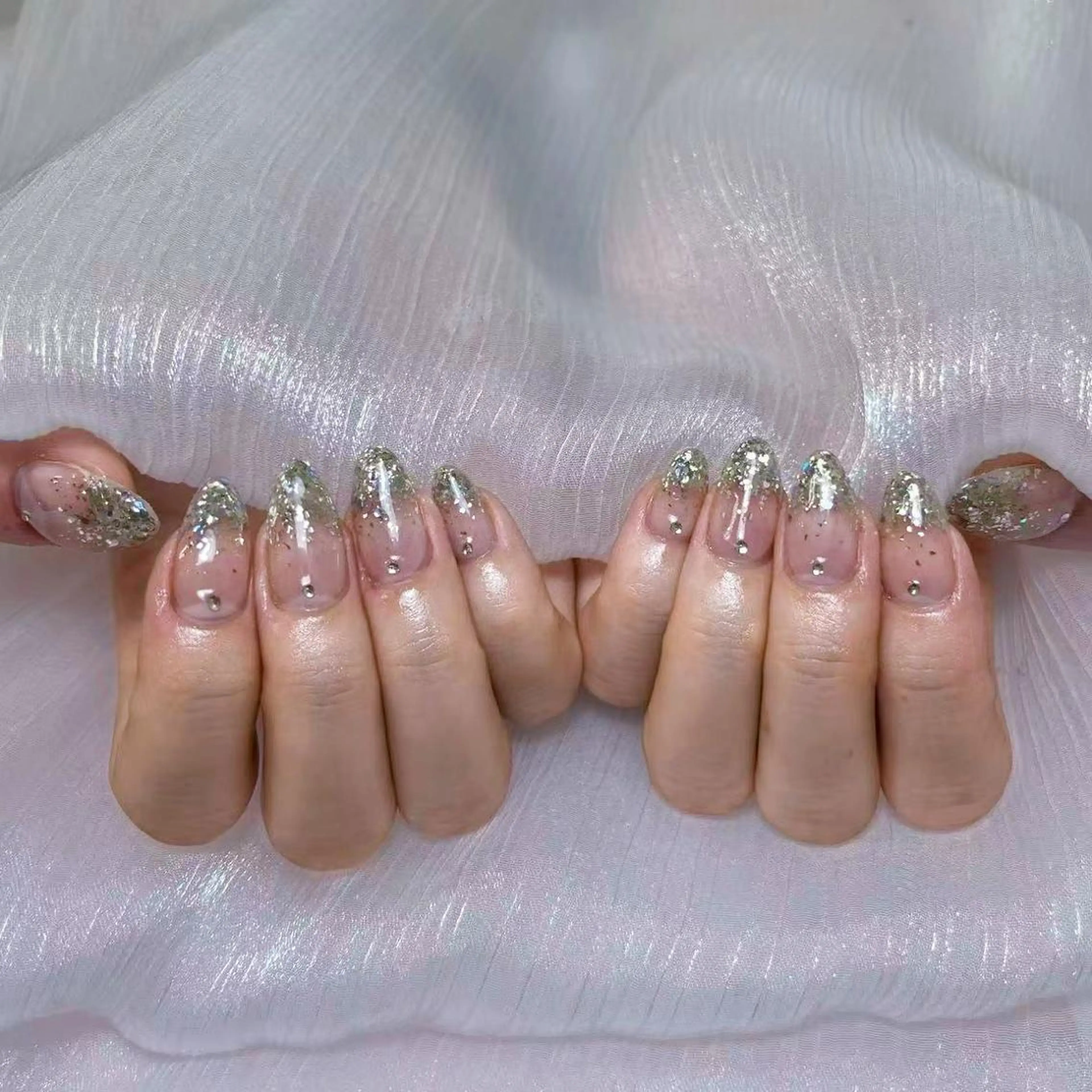 ネイル アートネイル オーロラネイル ガーリー キラキラネイル マグネットネイル ハンドネイル Diamond ✨のネイルデザイン