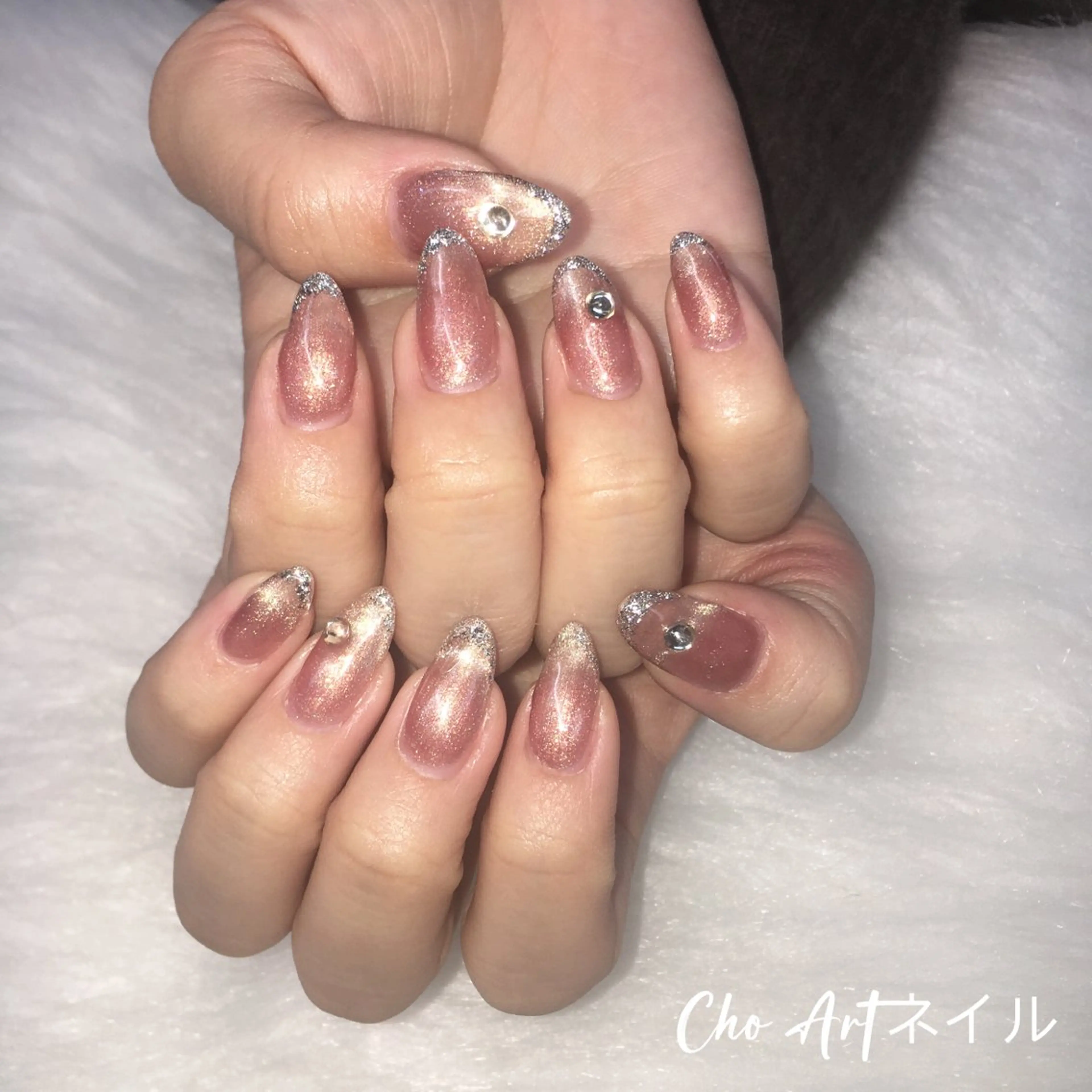 ネイル フレンチネイル マグネットネイル Cho Artネイル所属・ronronne .のネイルデザイン
