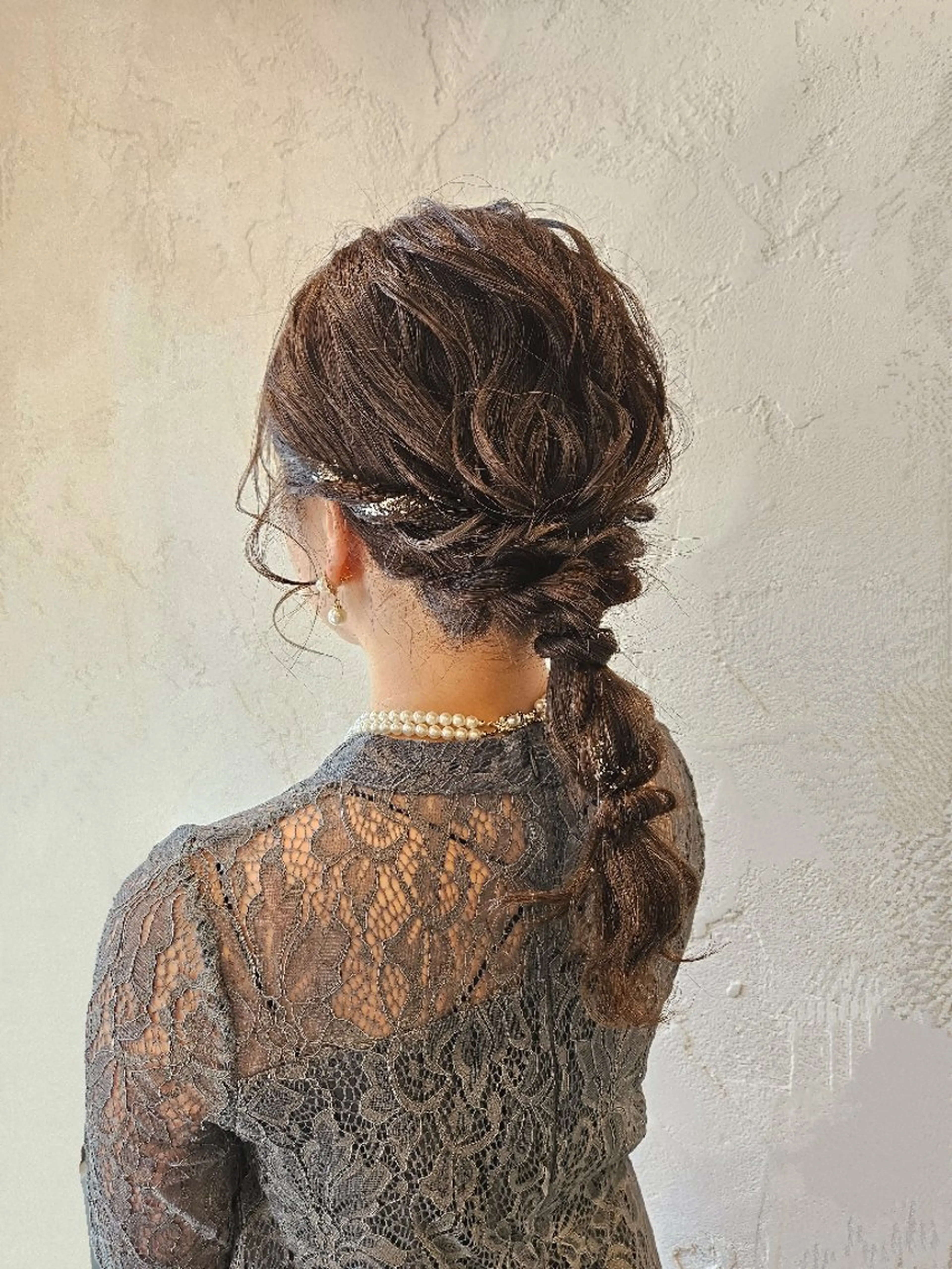 セミロング ヘアアレンジ 薄葉 美菜子のヘアスタイル