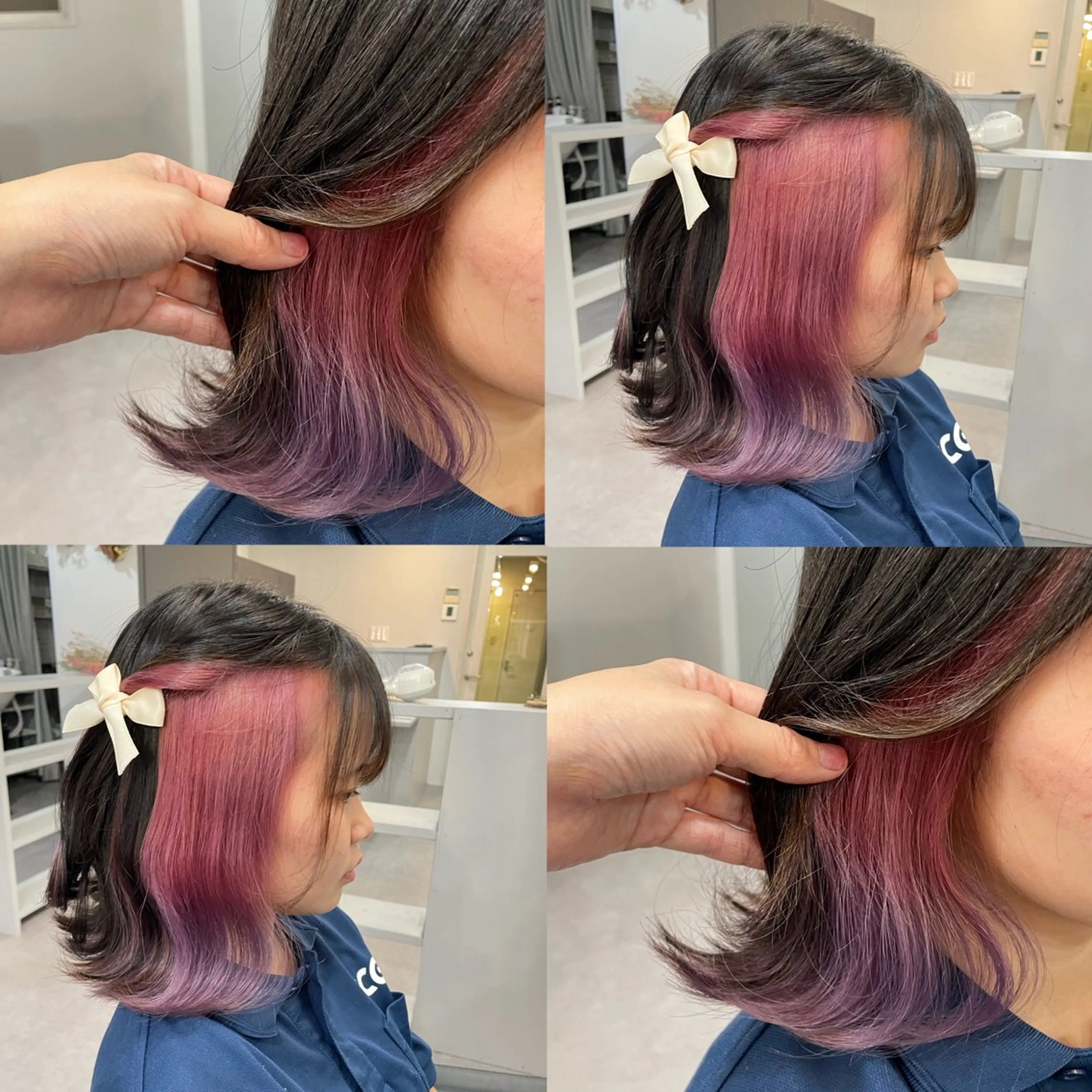 セミロング ミストバング Cielro【 シェイロ 】所属・Cielro/ダブル カラー/西田咲希のヘアスタイル