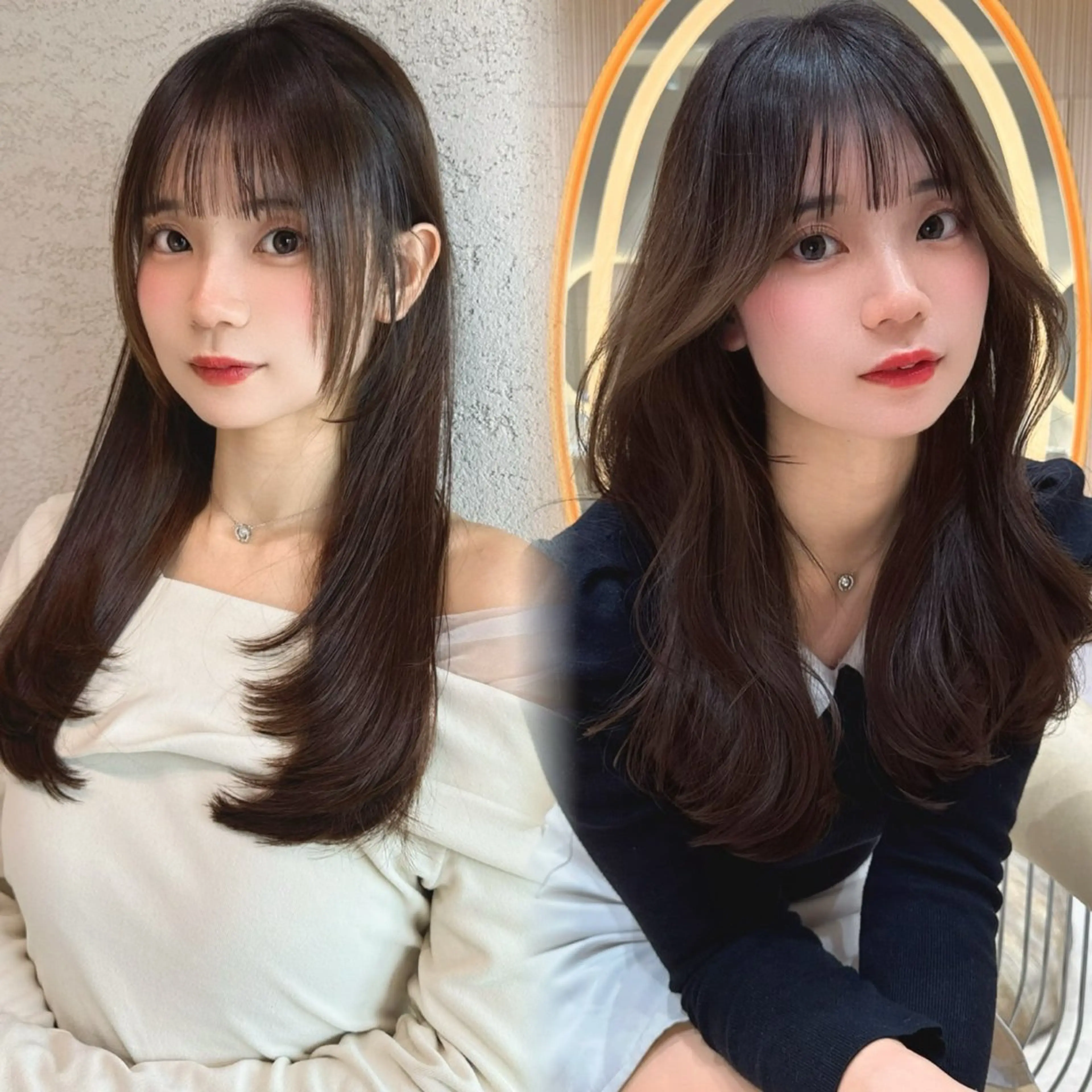 セミロング カラー 似合わせカット カット ヘアカラー トリートメント レイヤー/髪質改善 Lond ambreのヘアスタイル