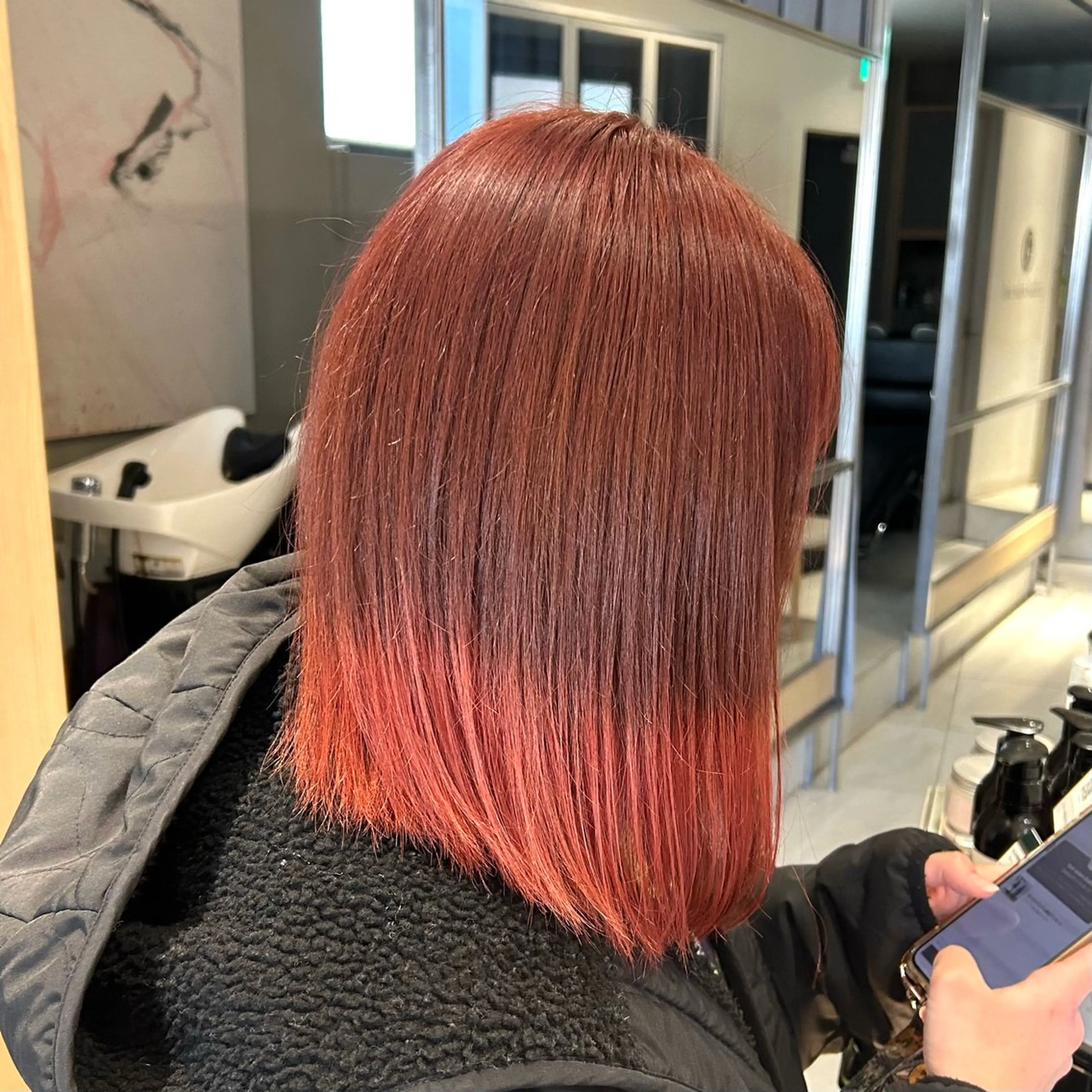 カラー ブリーチ ダブルカラー ブリーチなしカラー ヘアカラー ︎︎🌟韓国艶カラー ︎🌟璃奈 (リナ)のヘアスタイル