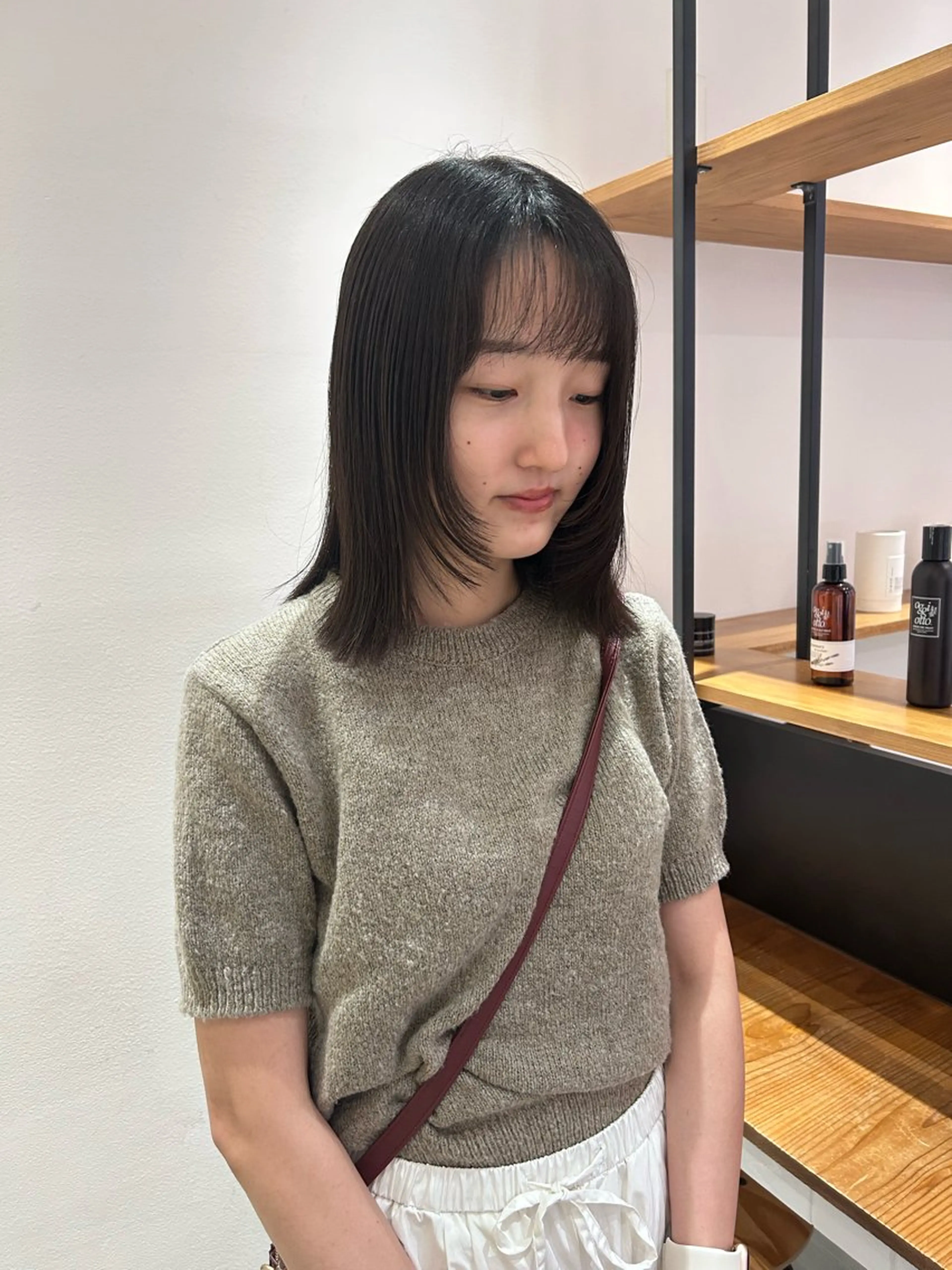 ミディアム ミディアムパーマ ボブ 顔周りカット レイヤーカット Rina/ カットモデル募集中！のヘアスタイル