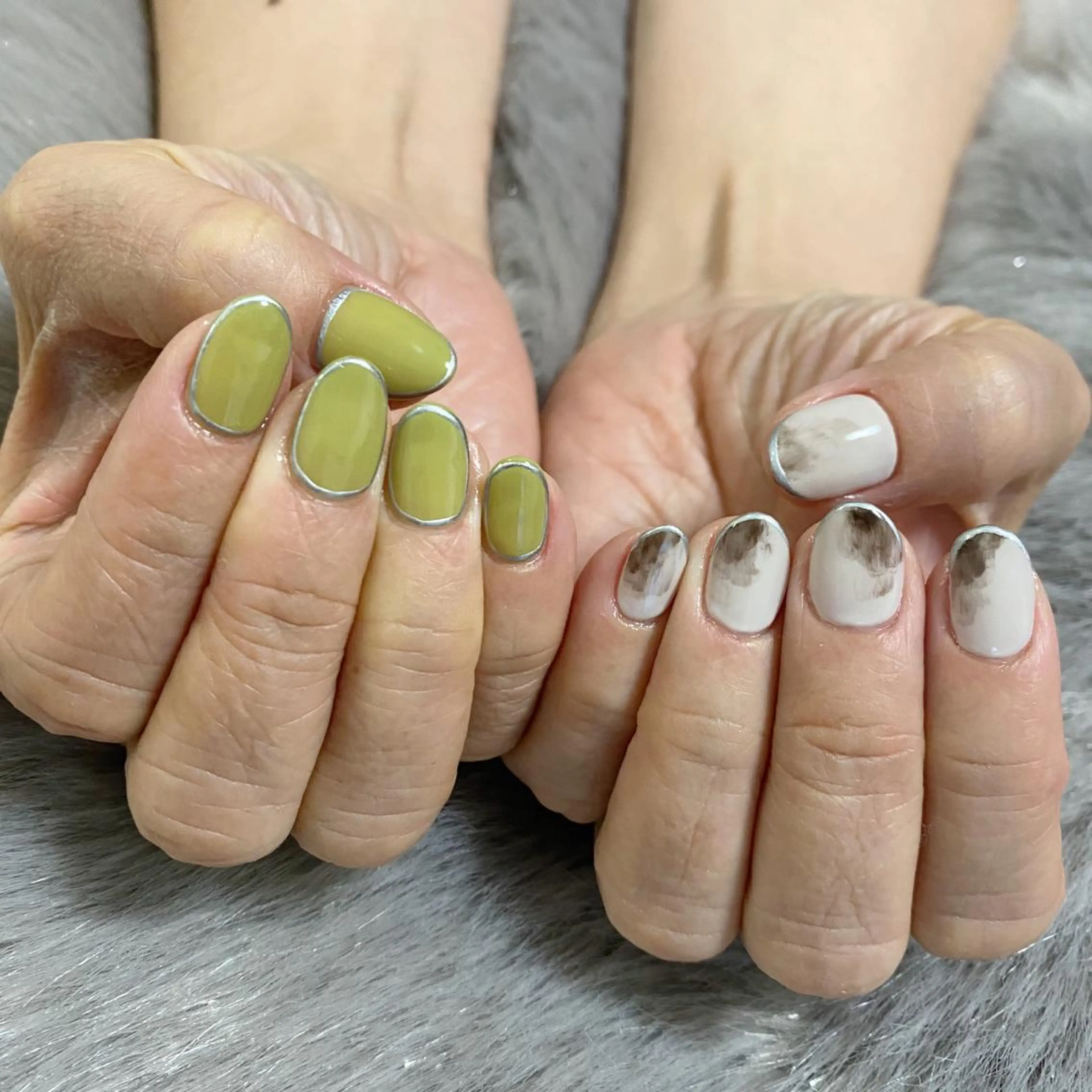 ネイル ジェルネイル ニュアンスネイル ピスタチオネイル 春ネイル ハンドネイル ND  NAIL Ayakaのネイルデザイン
