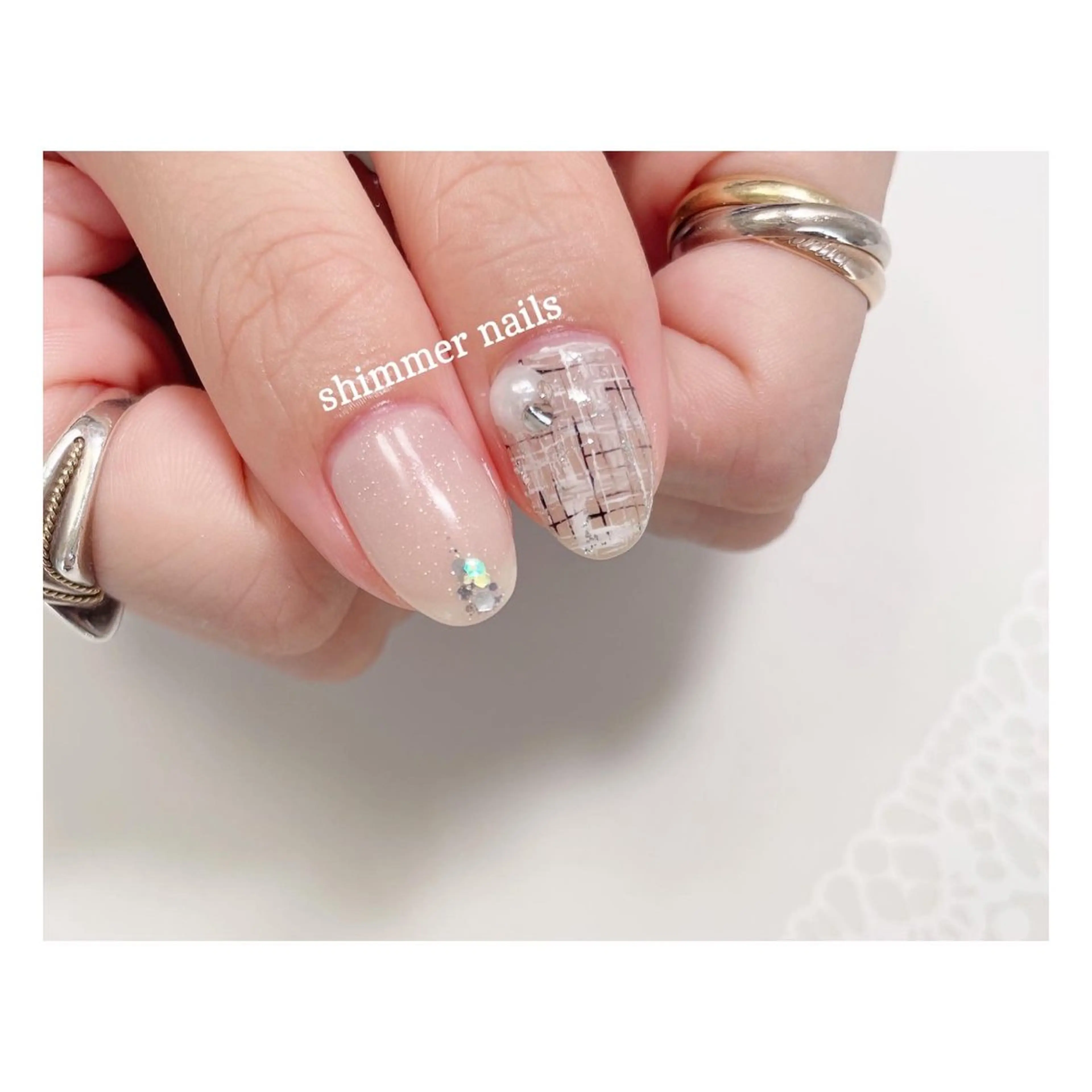 ネイル ツイードネイル shimmer nailsのネイルデザイン