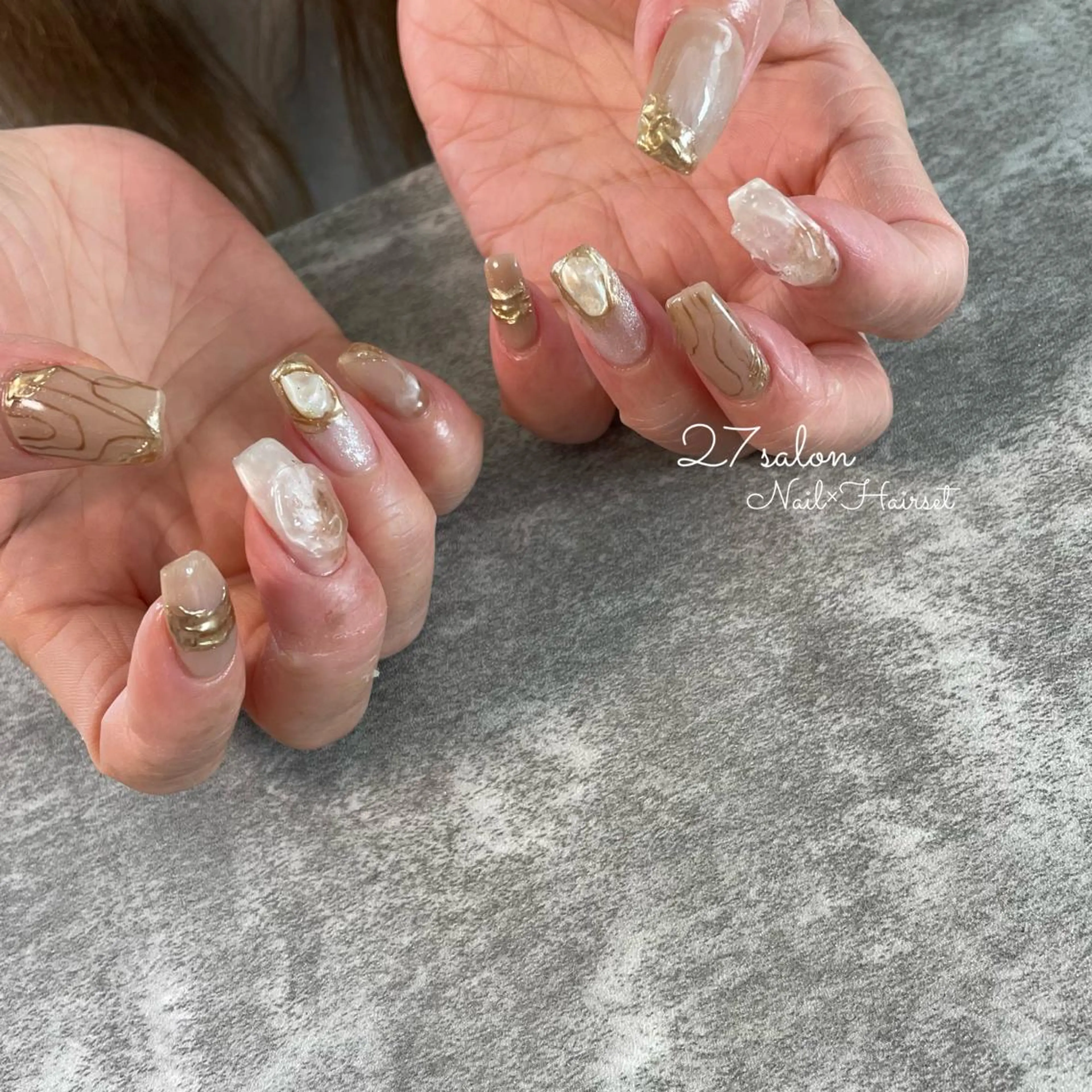 ネイル 韓国ネイル ニュアンスネイル 27salon yuinaのネイルデザイン