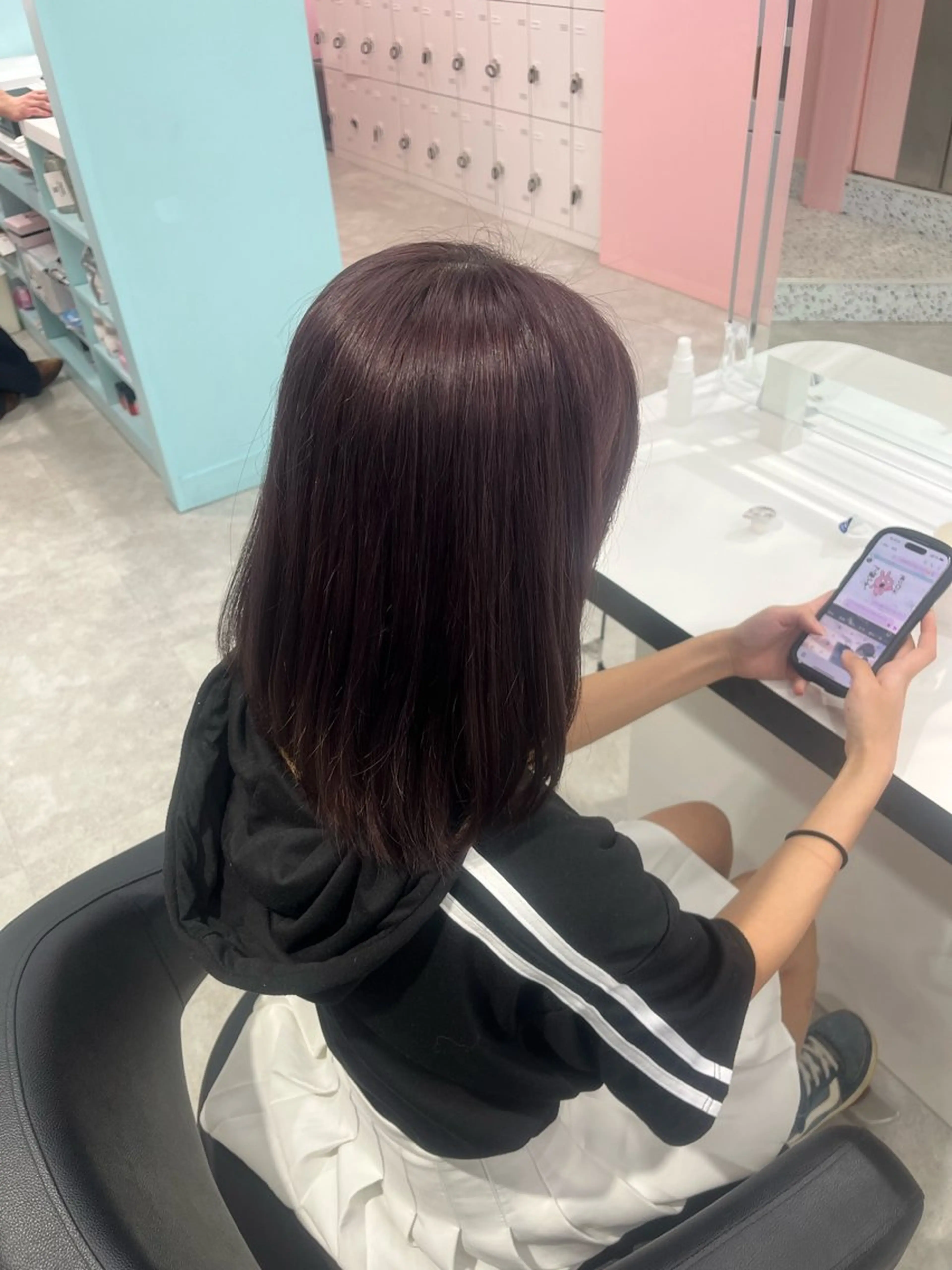 ミディアム カラー みう/仙台/暖色/ 艶髪/顔周りカット/のヘアスタイル