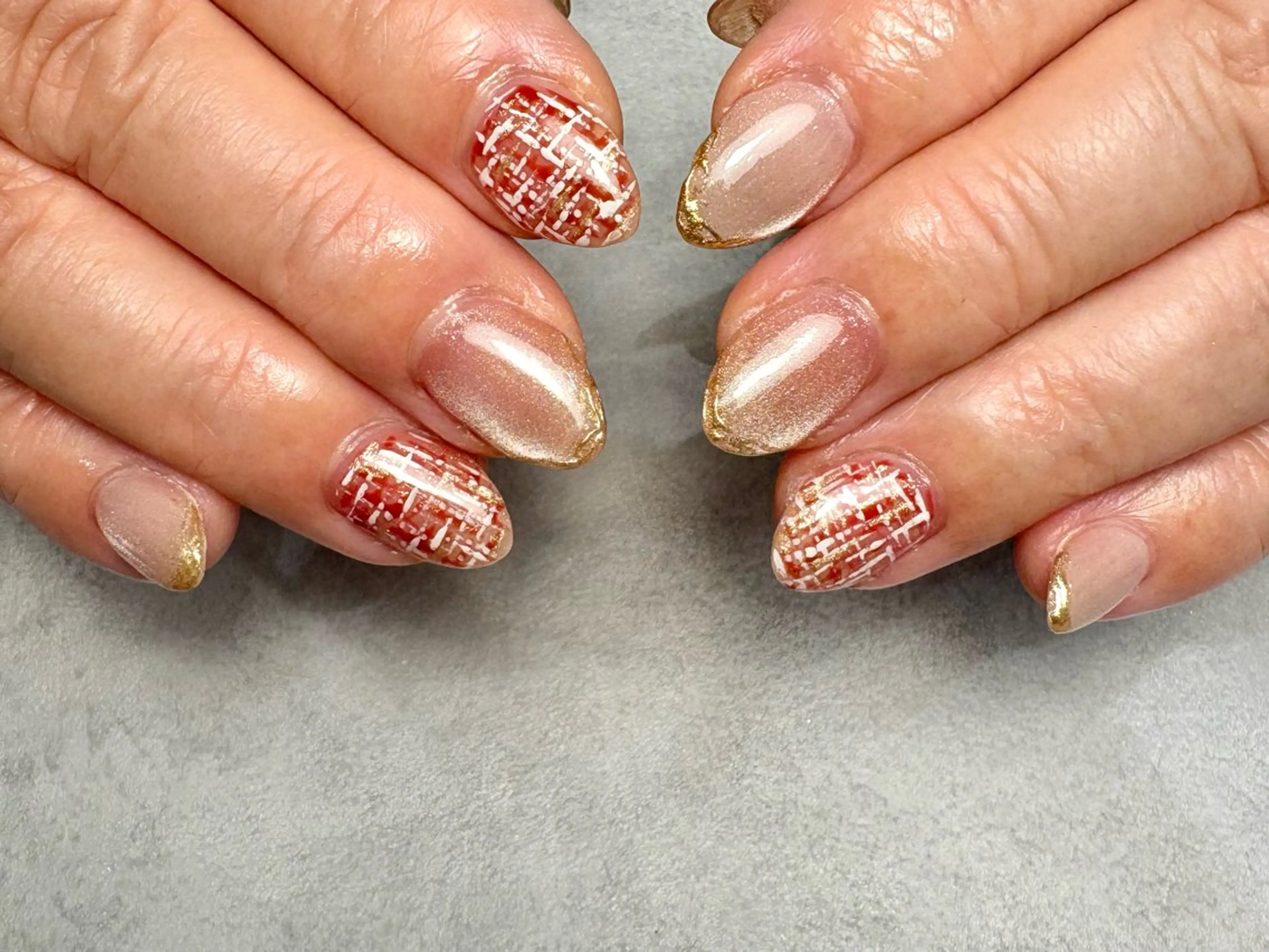 ネイル ツイードネイル ハンドネイル maninail makiのネイルデザイン