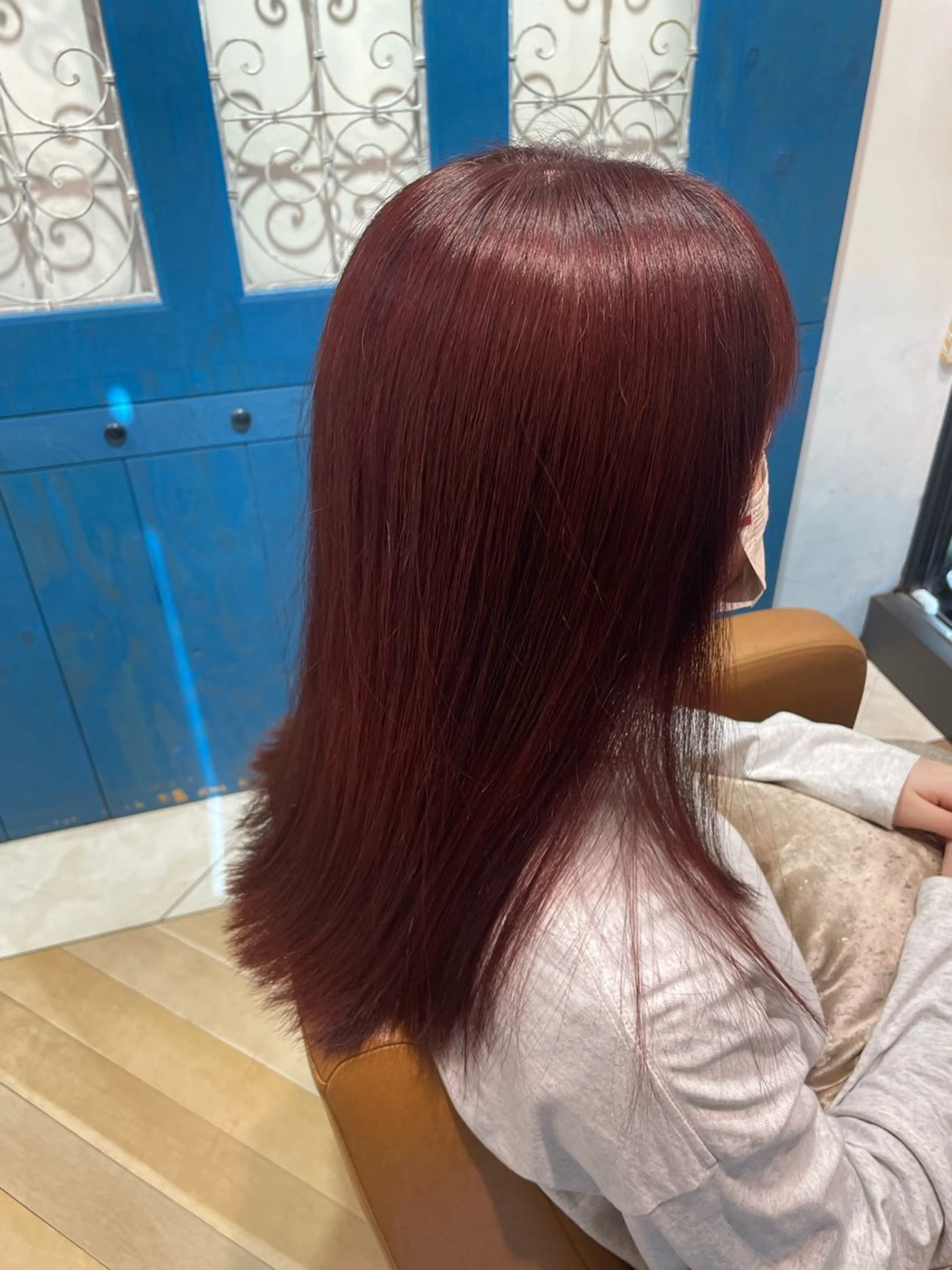 セミロング 顔周り\エクステ\ 透明感カラー\まりんのヘアスタイル