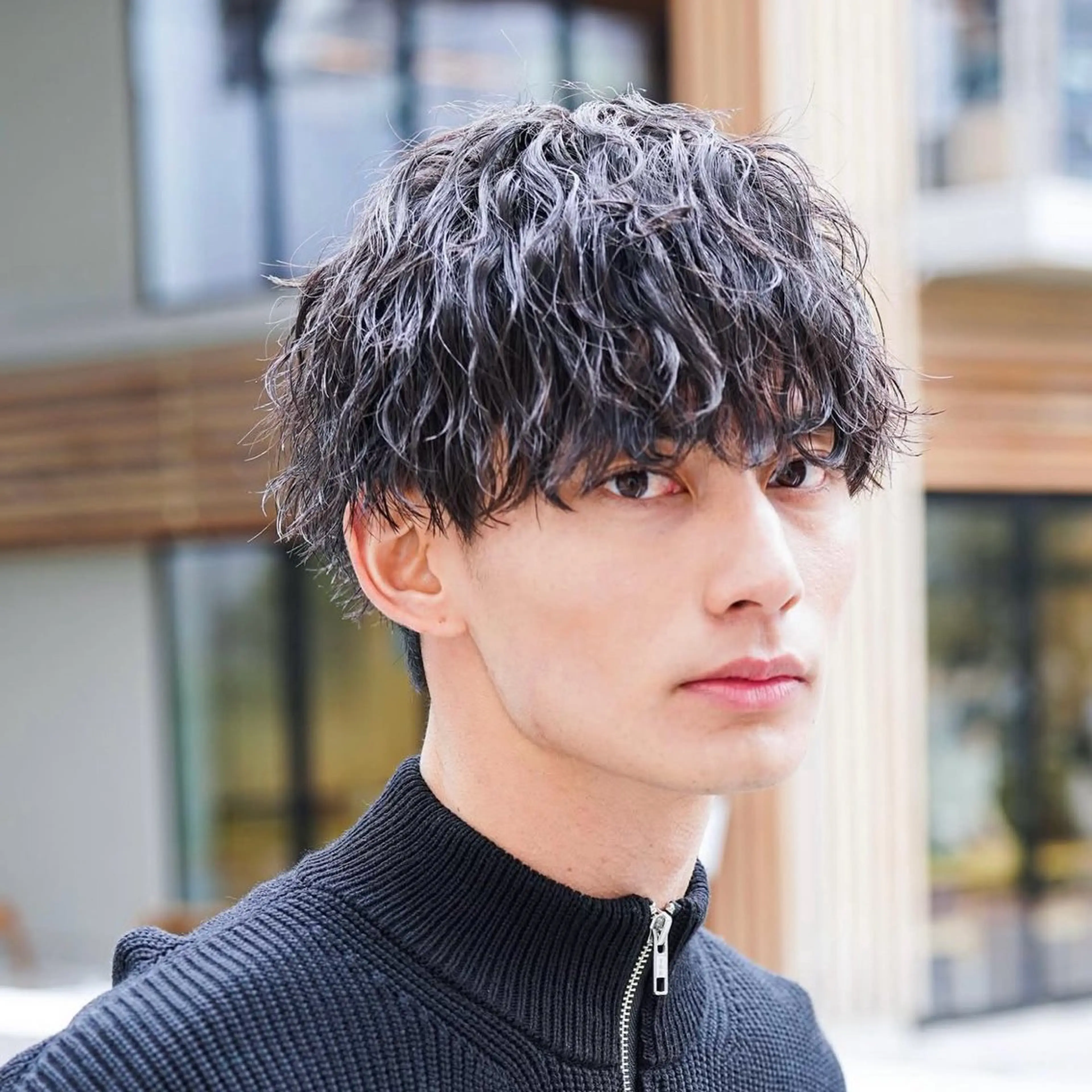 ミディアム パーマ メンズ カット パーマ MEN'S HAIR SENSE 神南 【メンズヘア センス 】所属・♥️モテ髪美容師♠️ REIのヘアスタイル