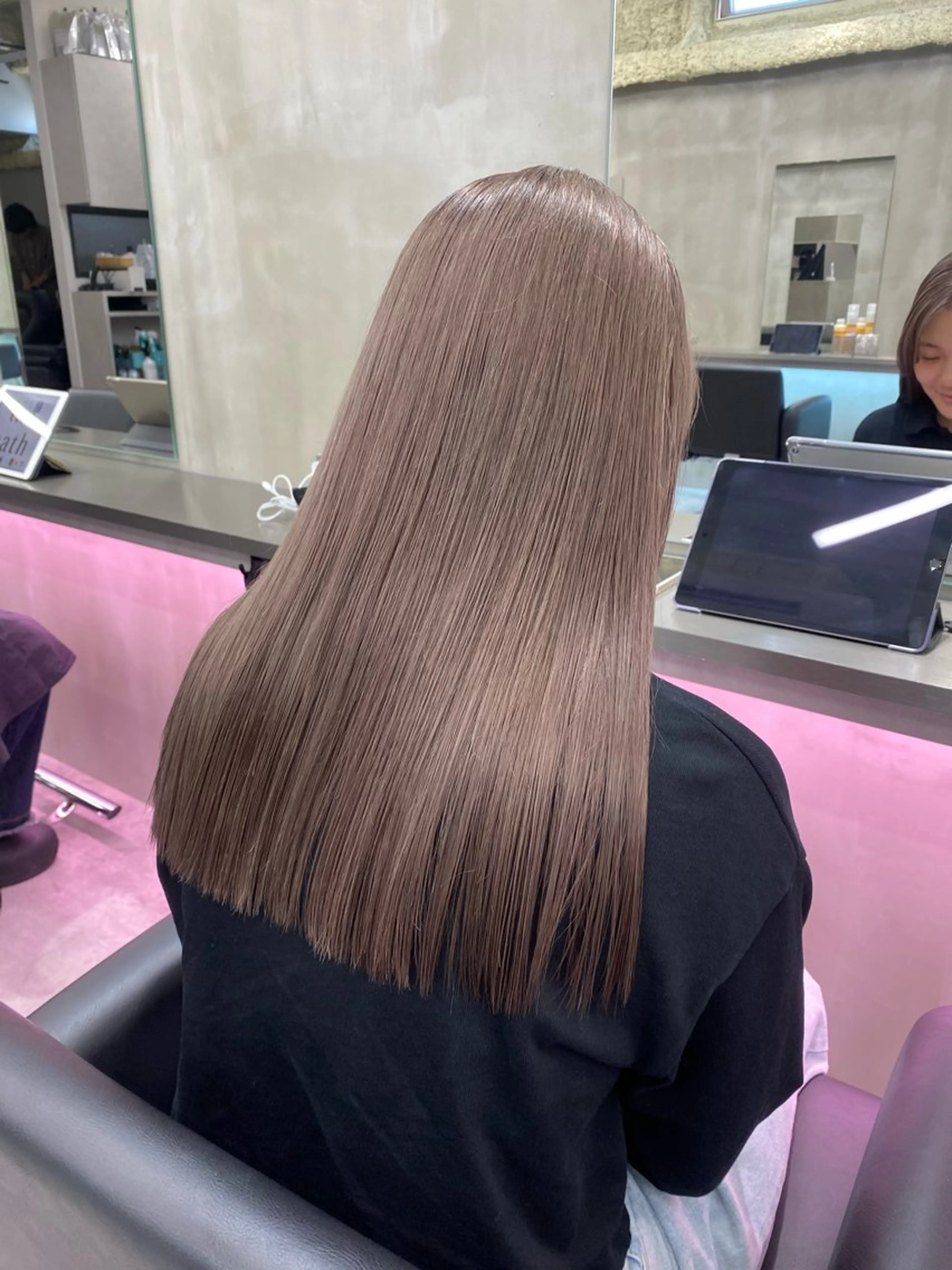 ロング カラー ブリーチ 透明感カラー グレージュ ミルクティーグレージュ トリートメント 🍈yurina 福岡/パーマ🍈のヘアスタイル