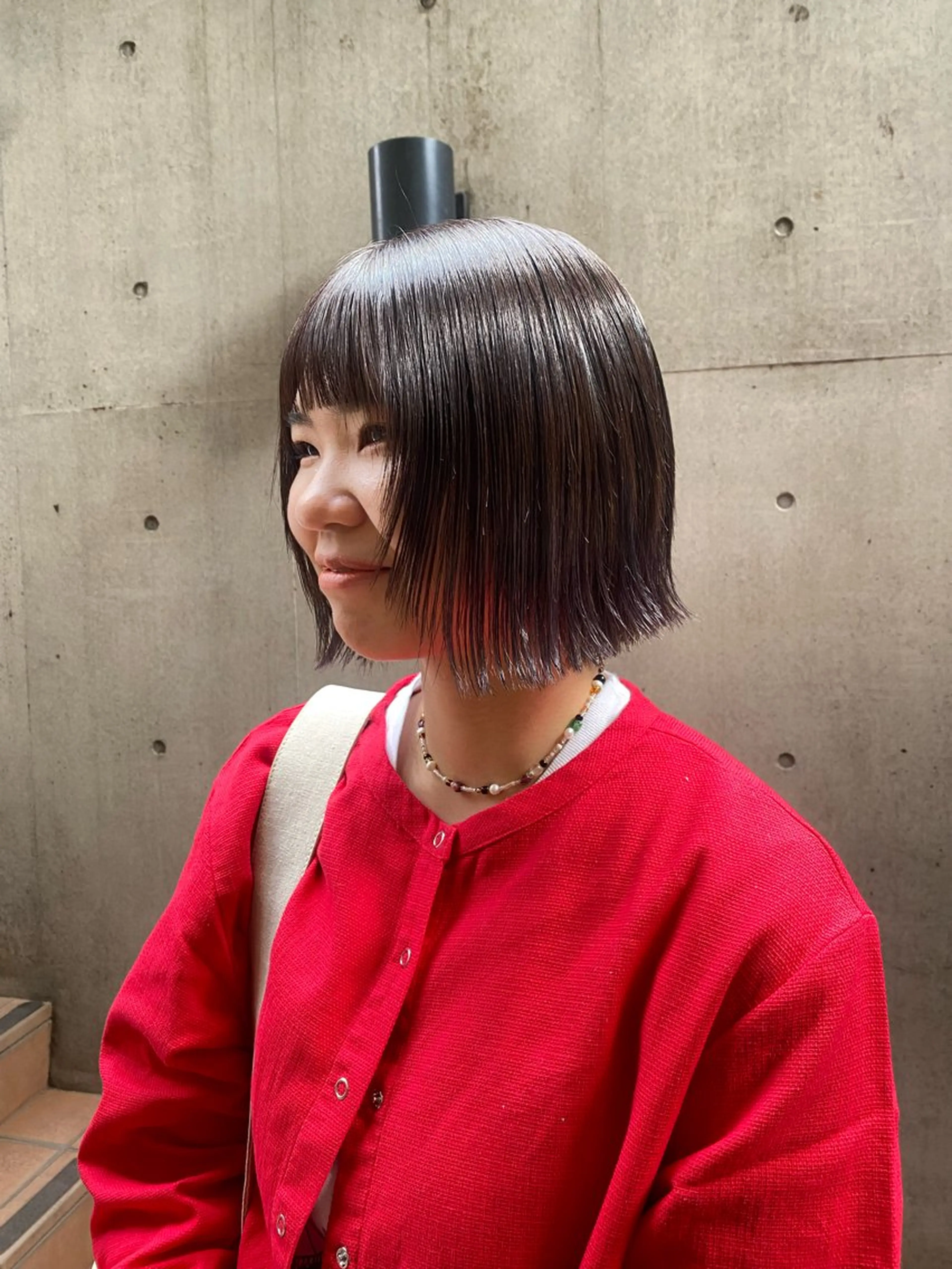 ショート ボブ 顔まわりレイヤー レイヤーカット カット ヘアカラー トリートメント なみまきパーマ/ボブ パーマ🌼杉田 萌恵のヘアスタイル