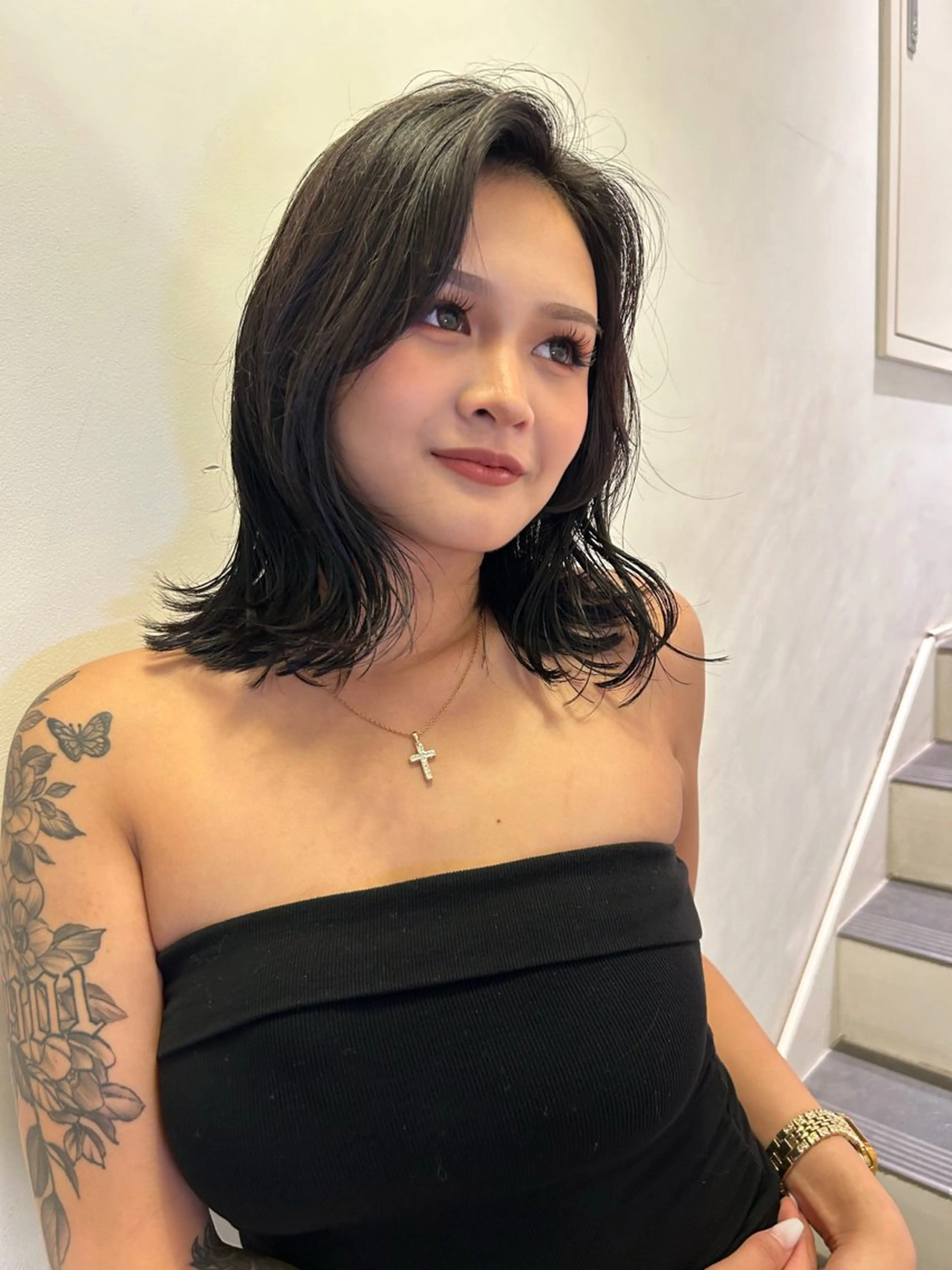 ミディアム ボブ 高山 沙来/レイヤー カット/髪質改善艶髪のヘアスタイル