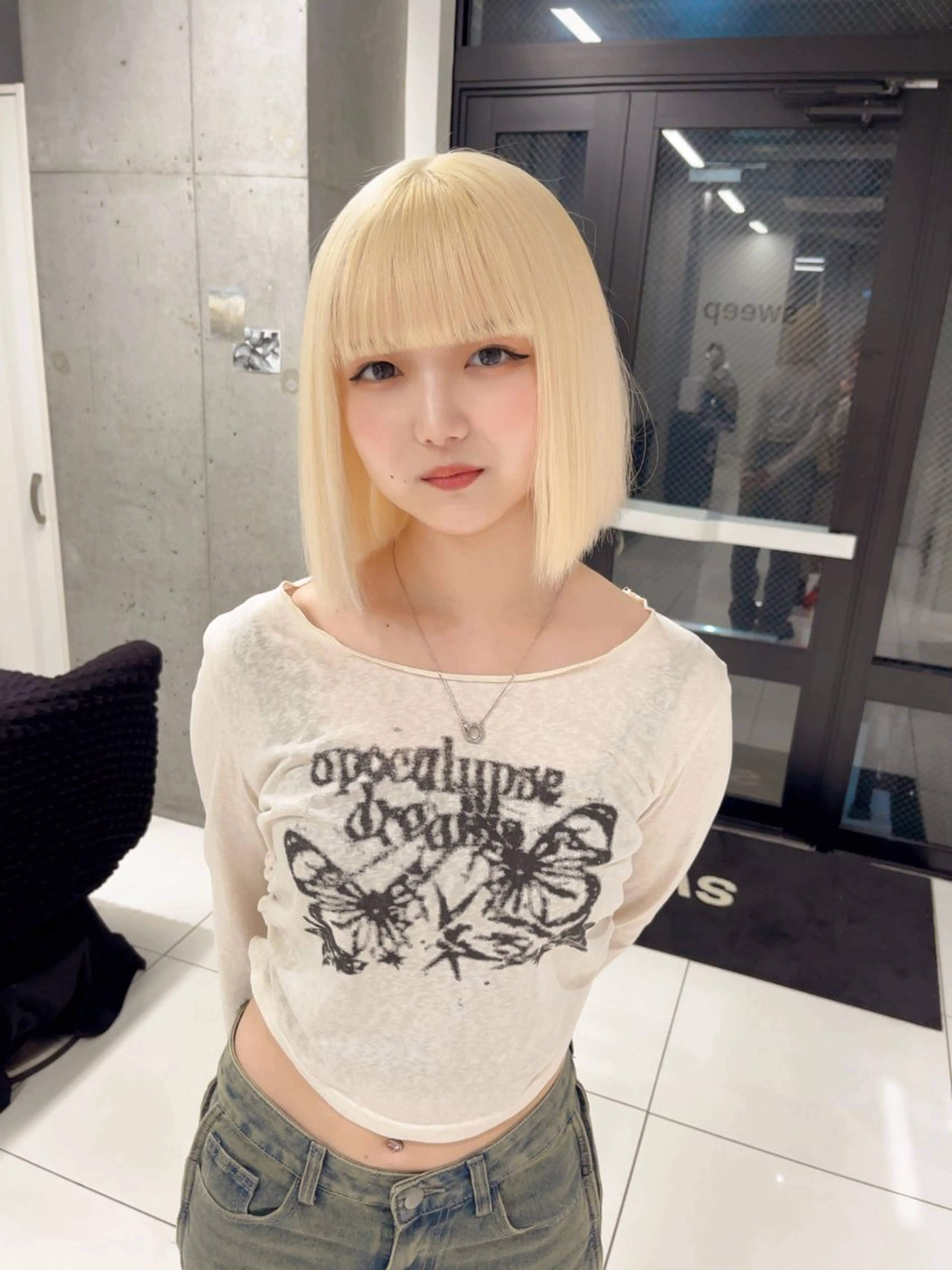 ミディアム ボブ りおな/エクステ /ミルクティーカラーのヘアスタイル