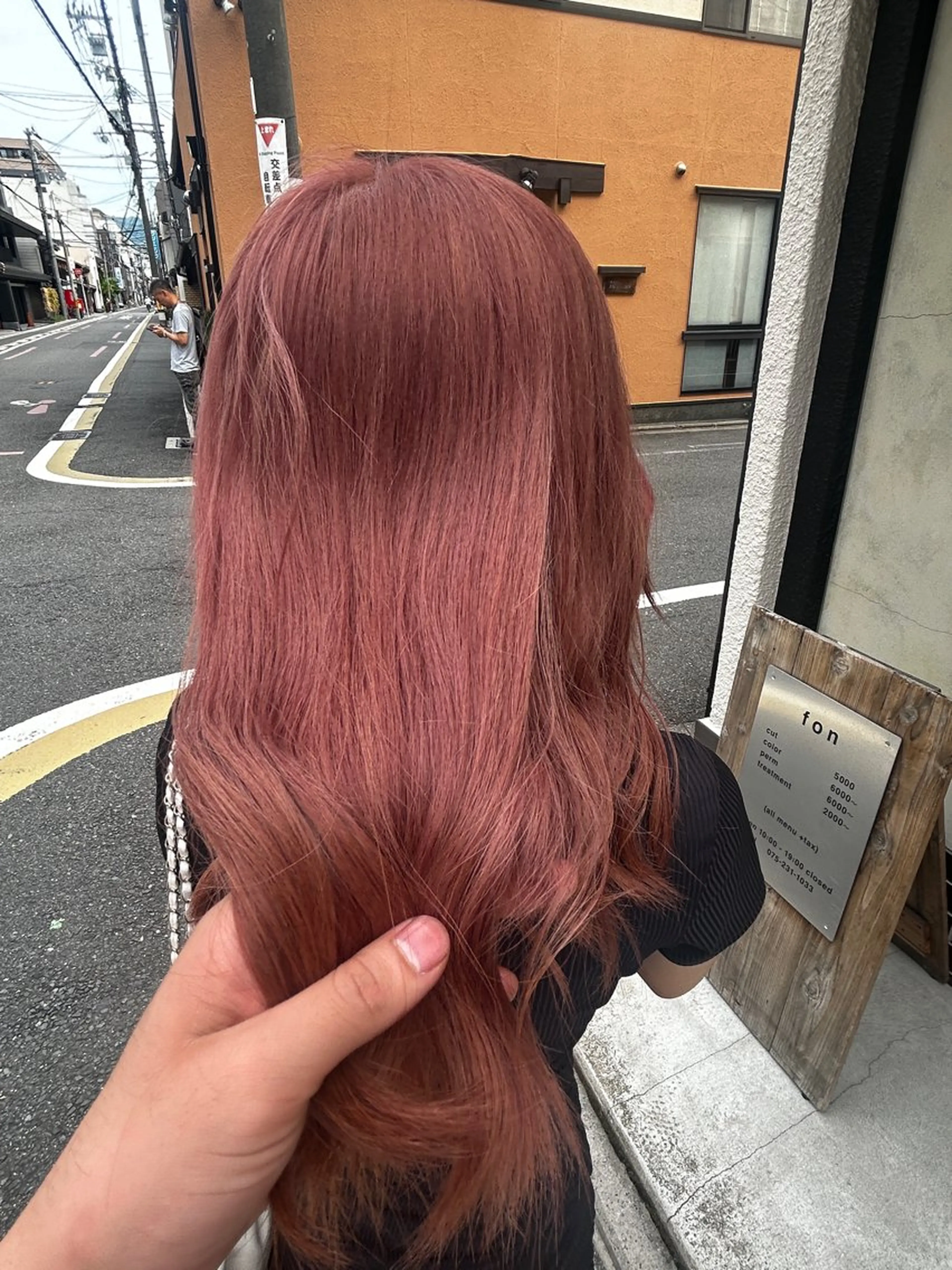 ミディアム カラー ベージュカラー ピンクカラー ピンクベージュ ヘアカラー トリートメント 京都/カラー/松野 翔のヘアスタイル