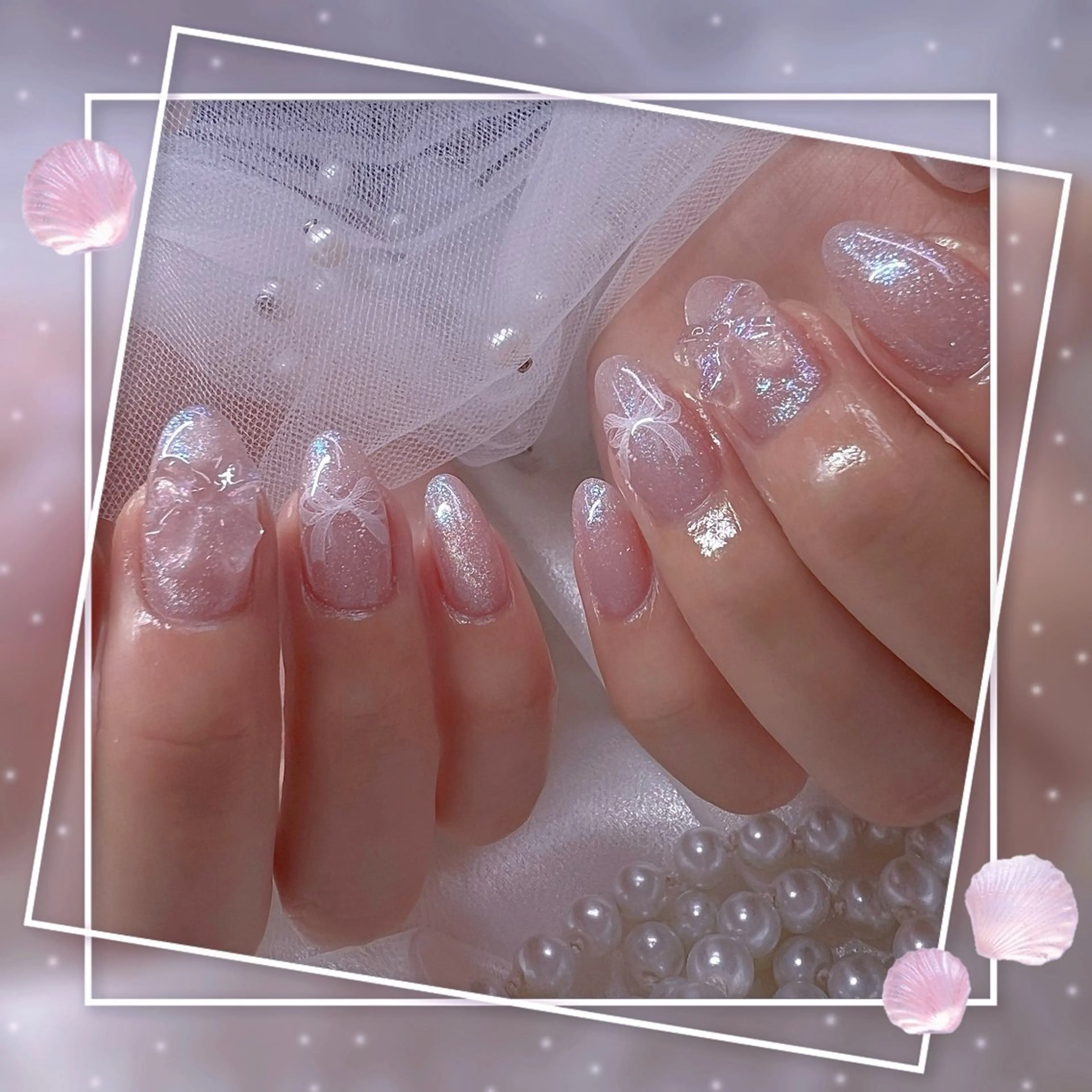ネイル チークネイル フレンチネイル ガーリー グラデーション マグネットネイル ハンドネイル Chill Nailsalonのネイルデザイン