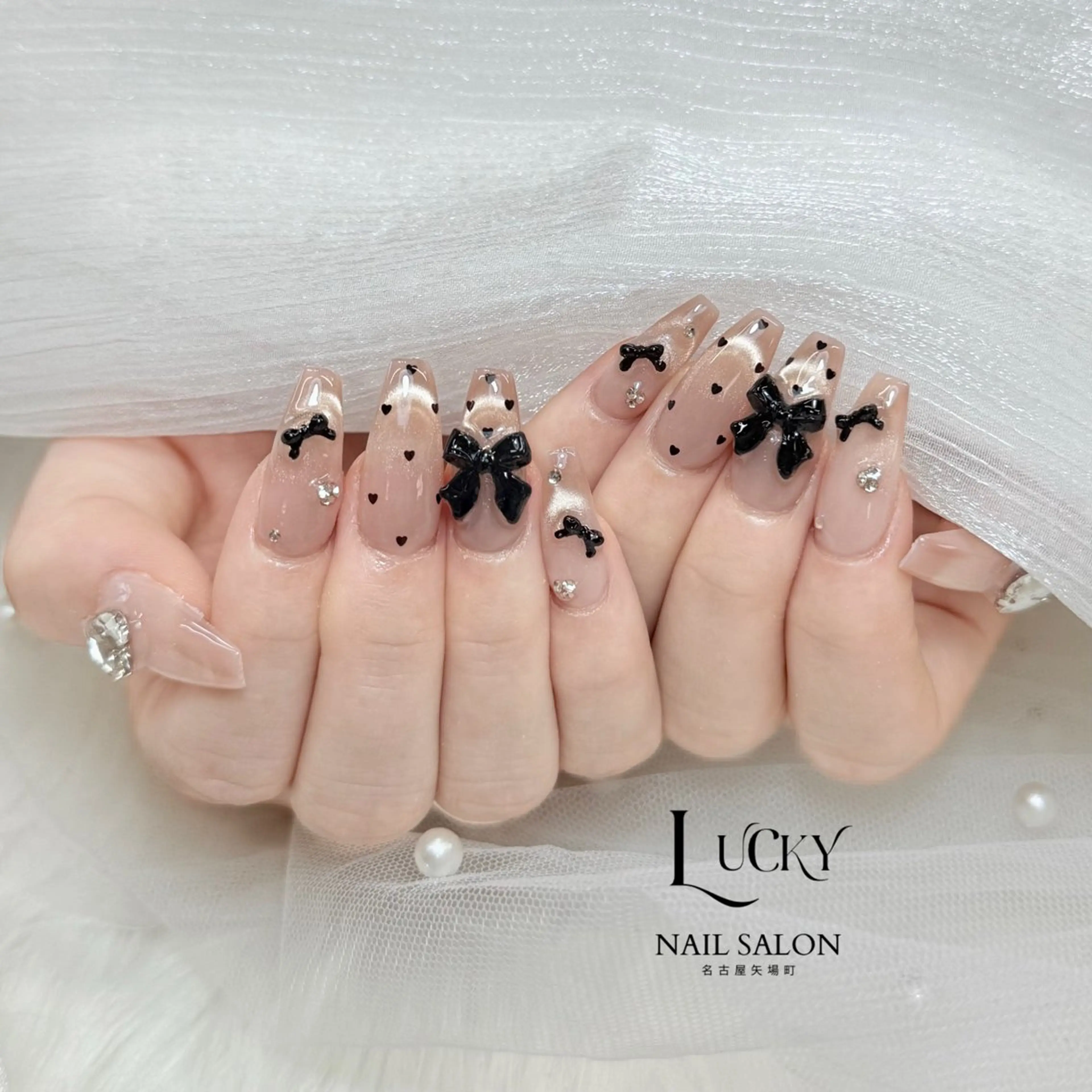 ネイル アートネイル ジェルネイル ロングネイル 持ち込み シンプルネイル ハンドネイル Lucky Nail Salon所属・Lucky Nail Salonのネイルデザイン