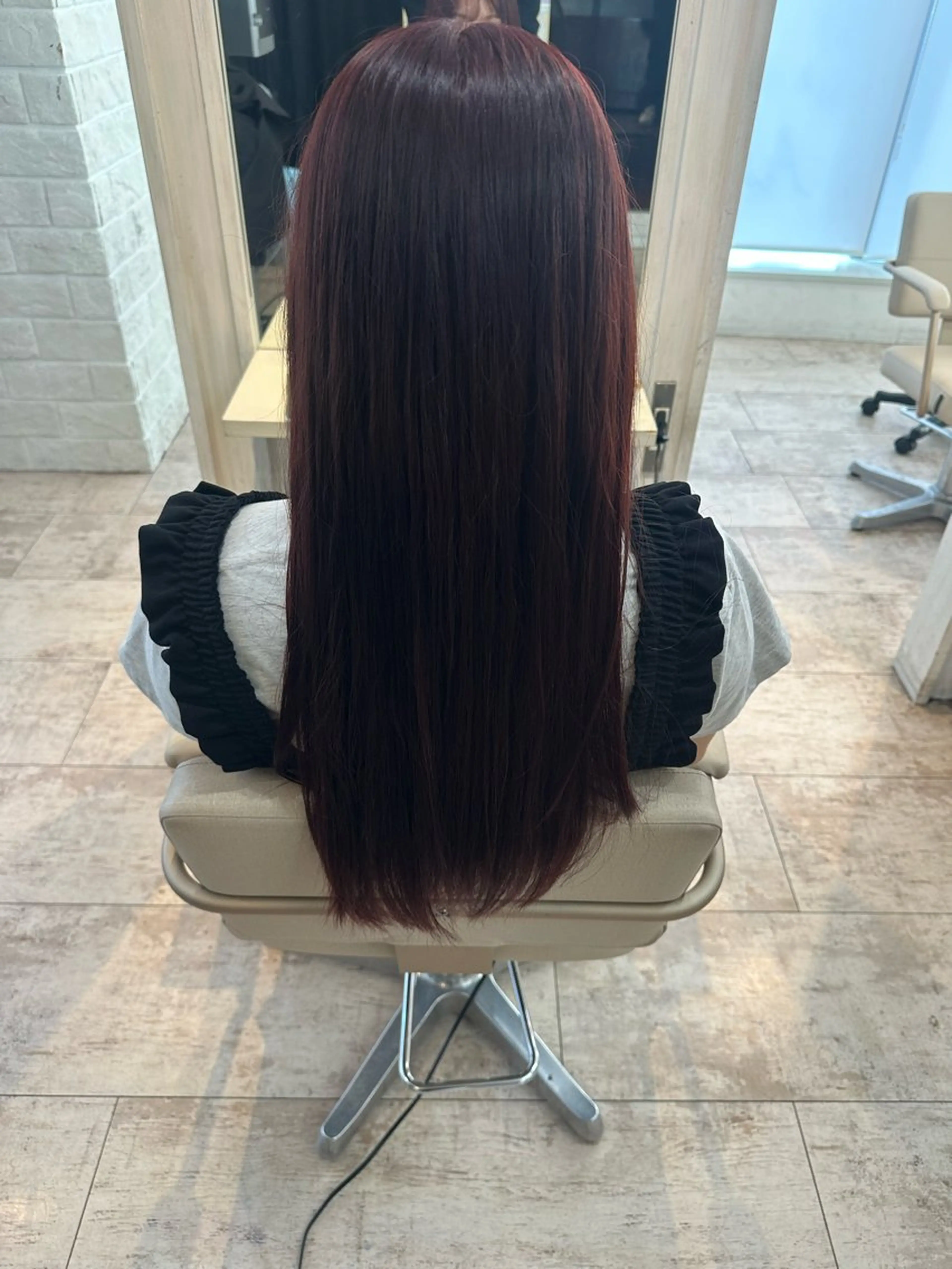 カラー ブリーチ ブリーチなしカラー ピンクカラー 中坊 琴美のヘアスタイル