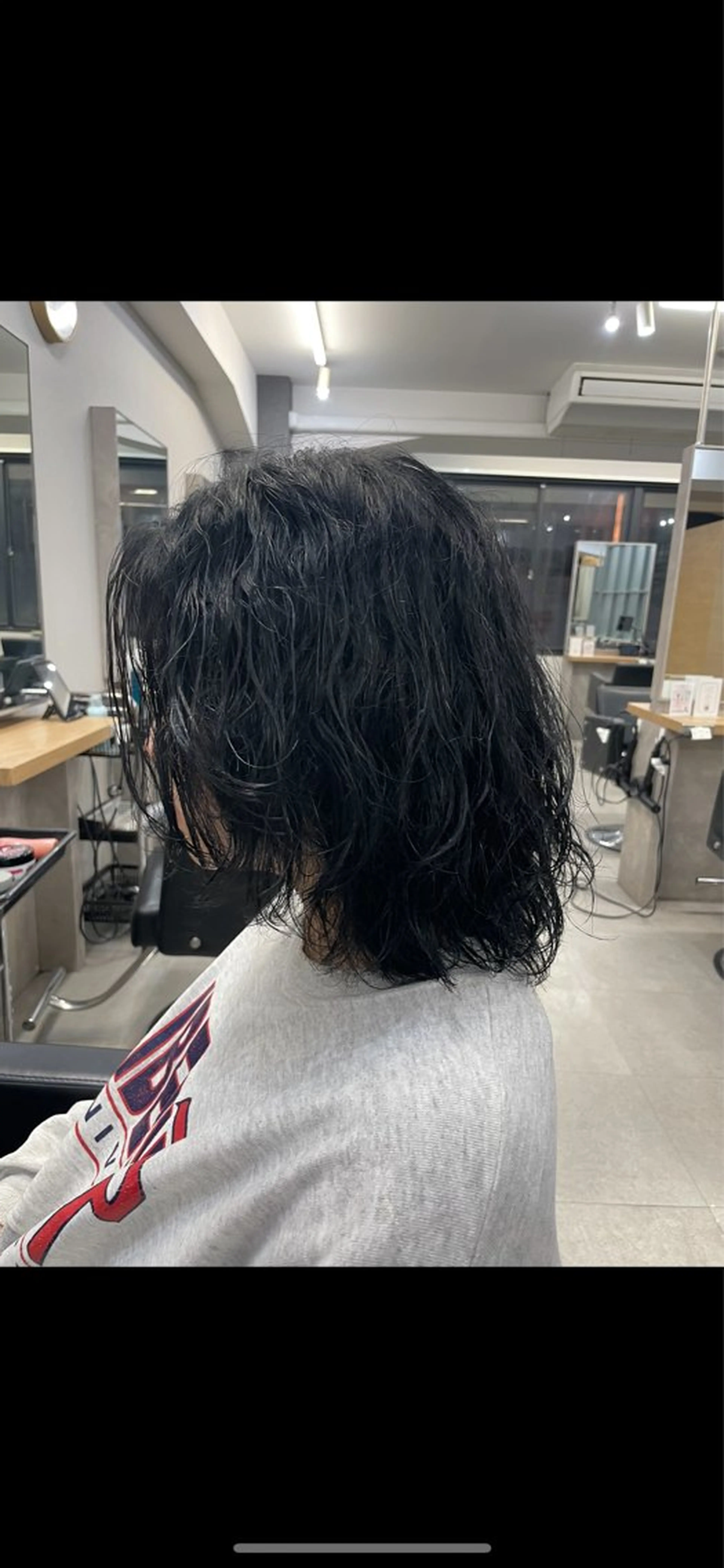 ロング カラー パーマ 黒髪 ブルーカラー ブルーブラック ✂渋谷メンズ特化 まさとのヘアスタイル