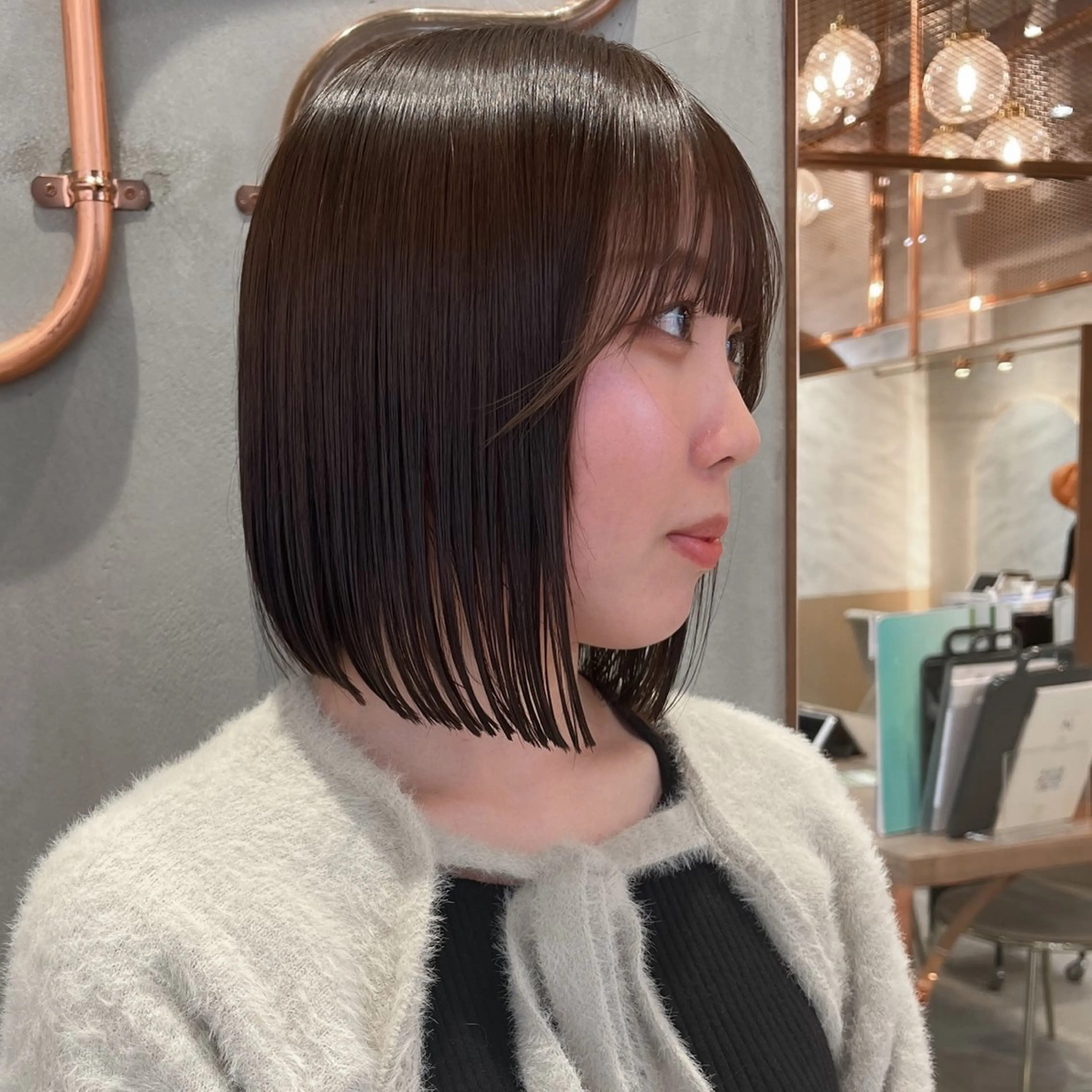 ショート カラー カット ヘアカラー トリートメント ボブ/巻ける縮毛矯正 /韓国レイヤーはなのヘアスタイル