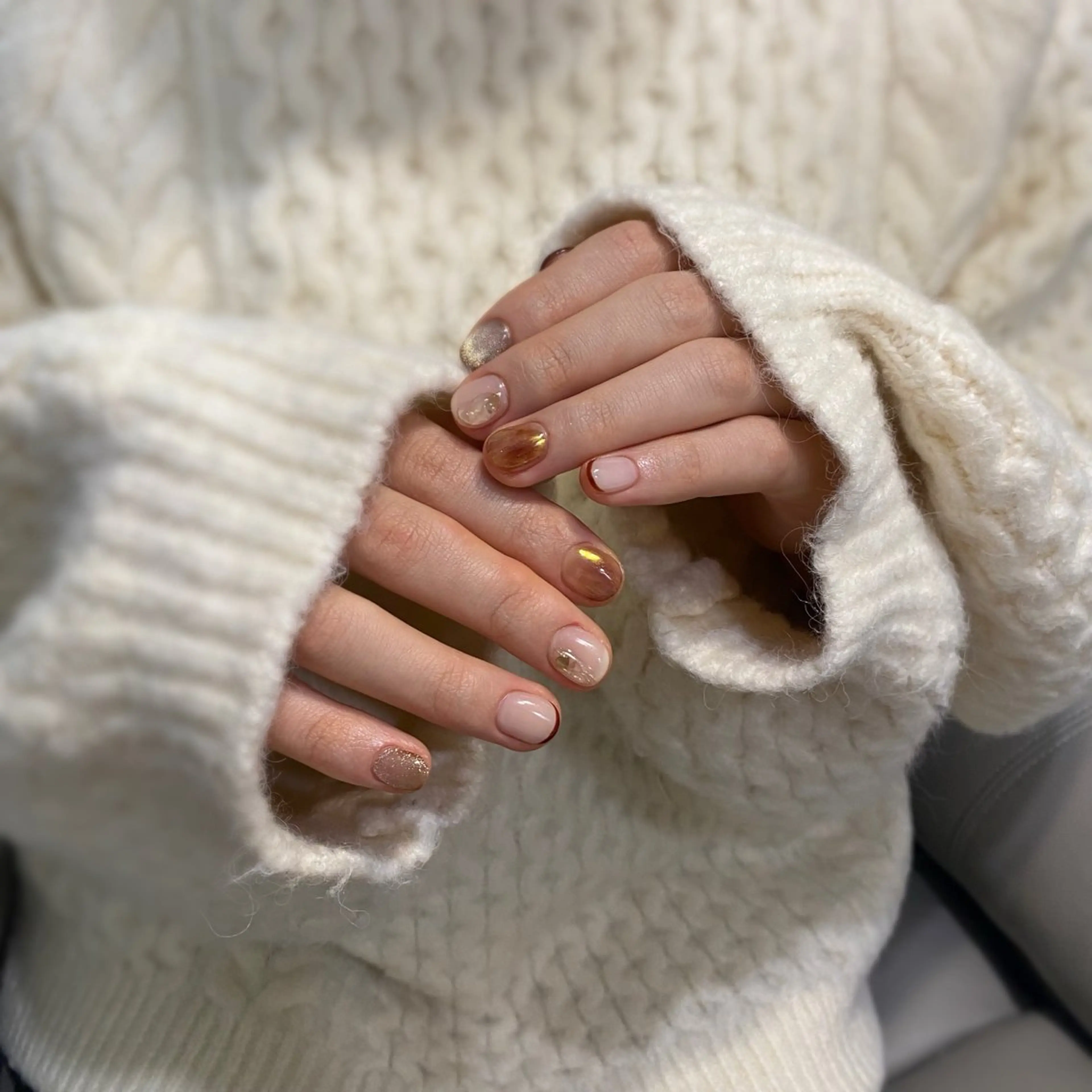 ネイル ブラウン ハンドネイル Limie by May's ciel所属・【Limie】 nanaのネイルデザイン