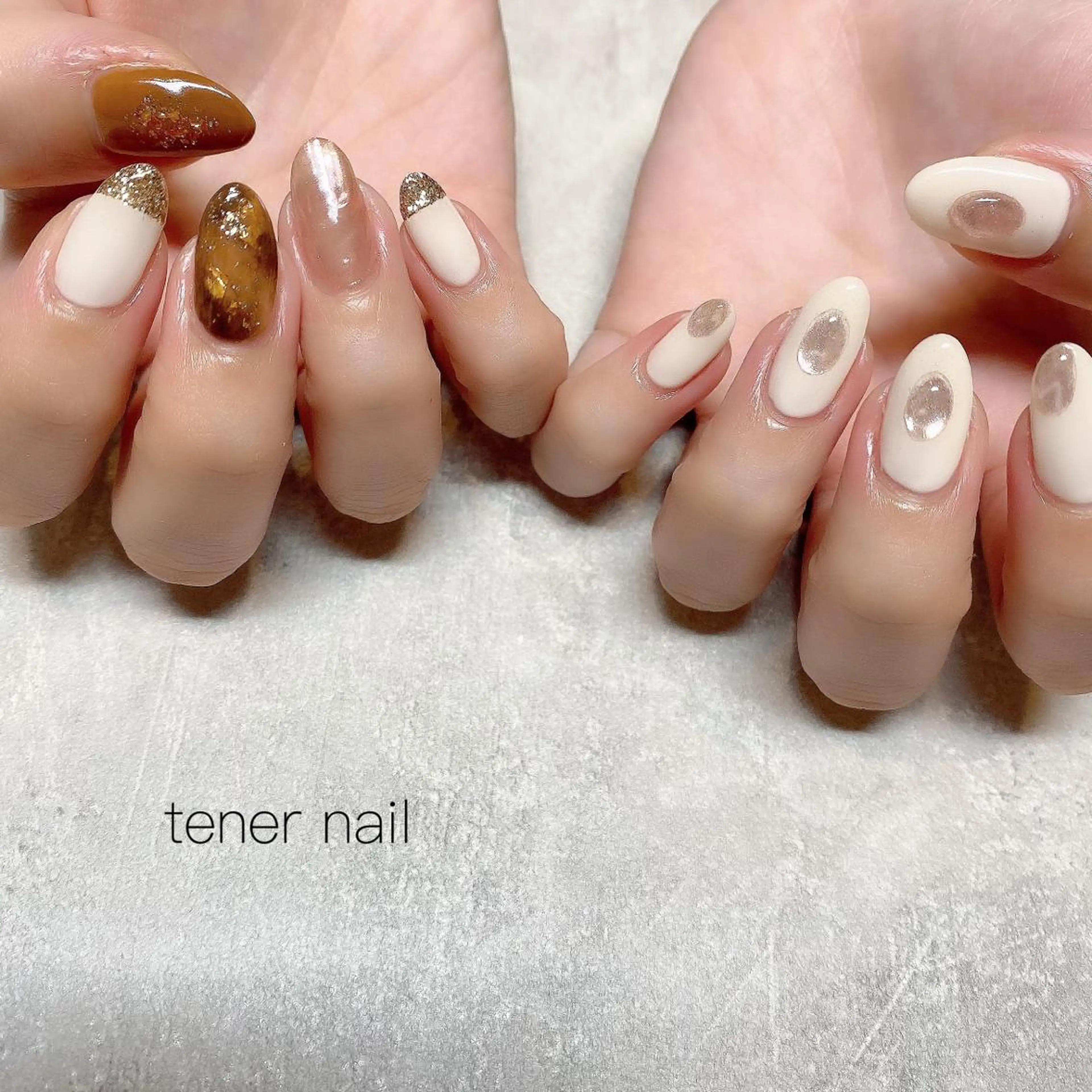 ネイル べっ甲ネイル ミラーネイル tener  nail  テネルネイル所属・テネルネイル tener nailのネイルデザイン