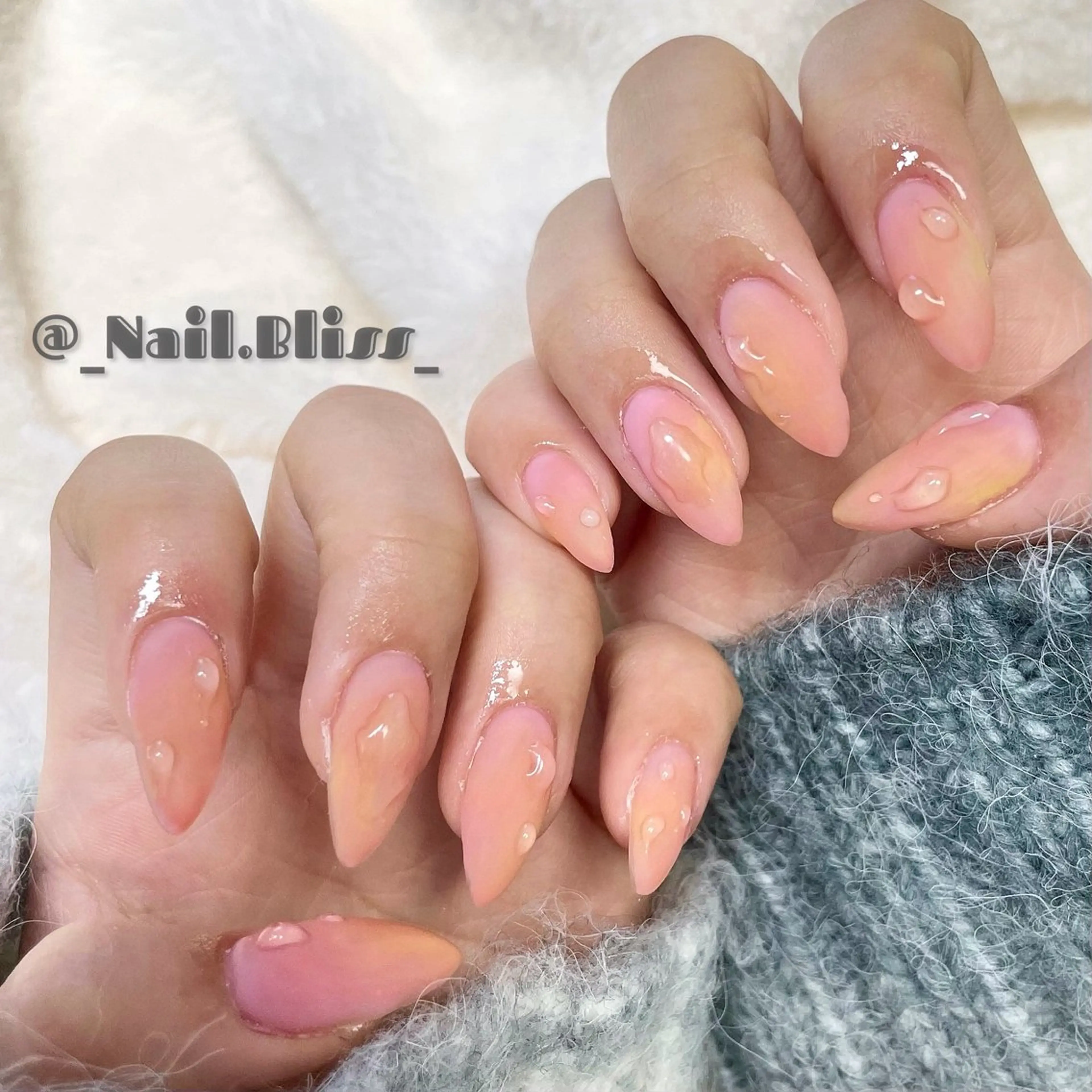 ネイル 氷ネイル・うるうるネイル マットネイル ハンドネイル NAIL BLISSのネイルデザイン