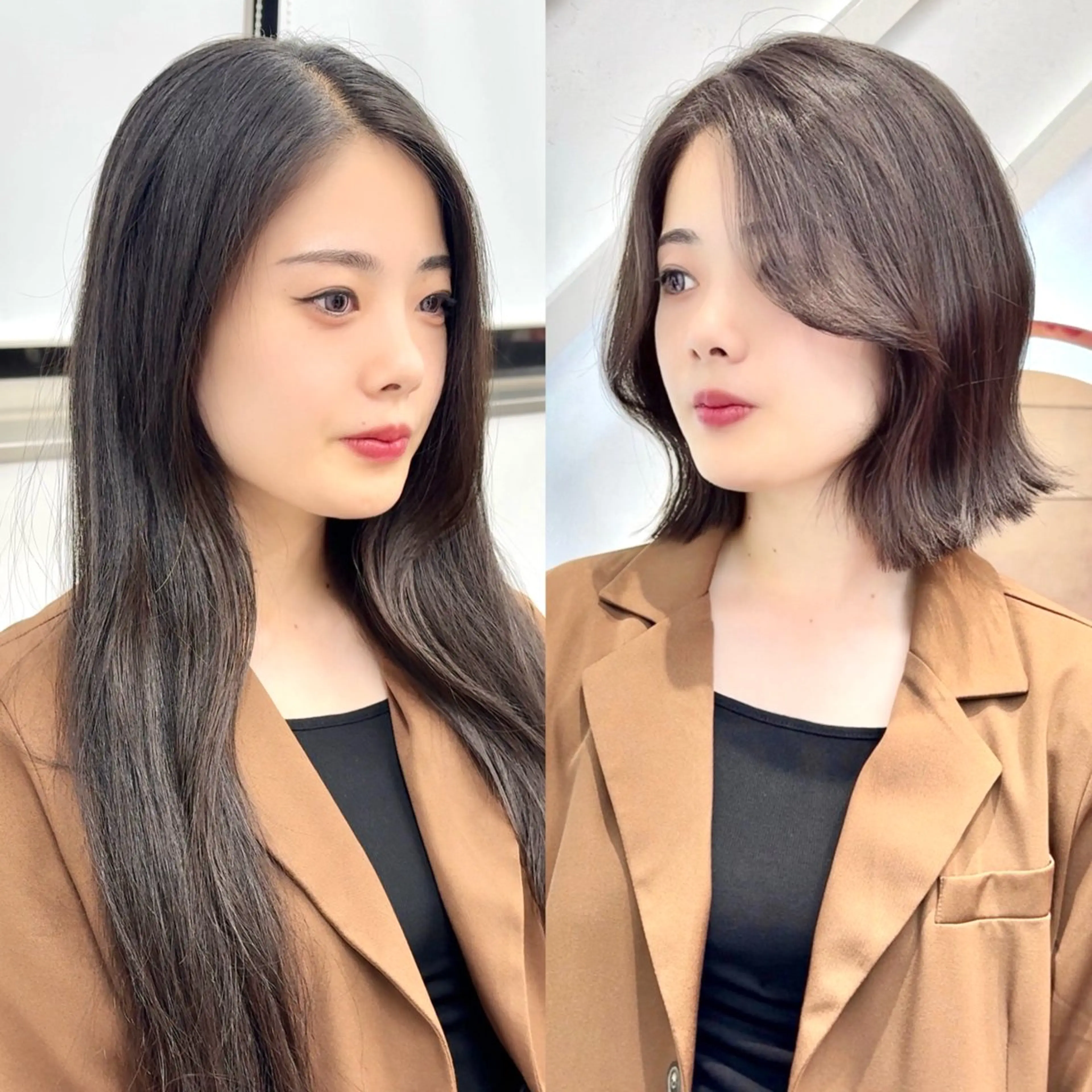 ショート カラー カット ヘアカラー トリートメント 莉乃/縮毛矯正/髪質 改善/艶カラーのヘアスタイル