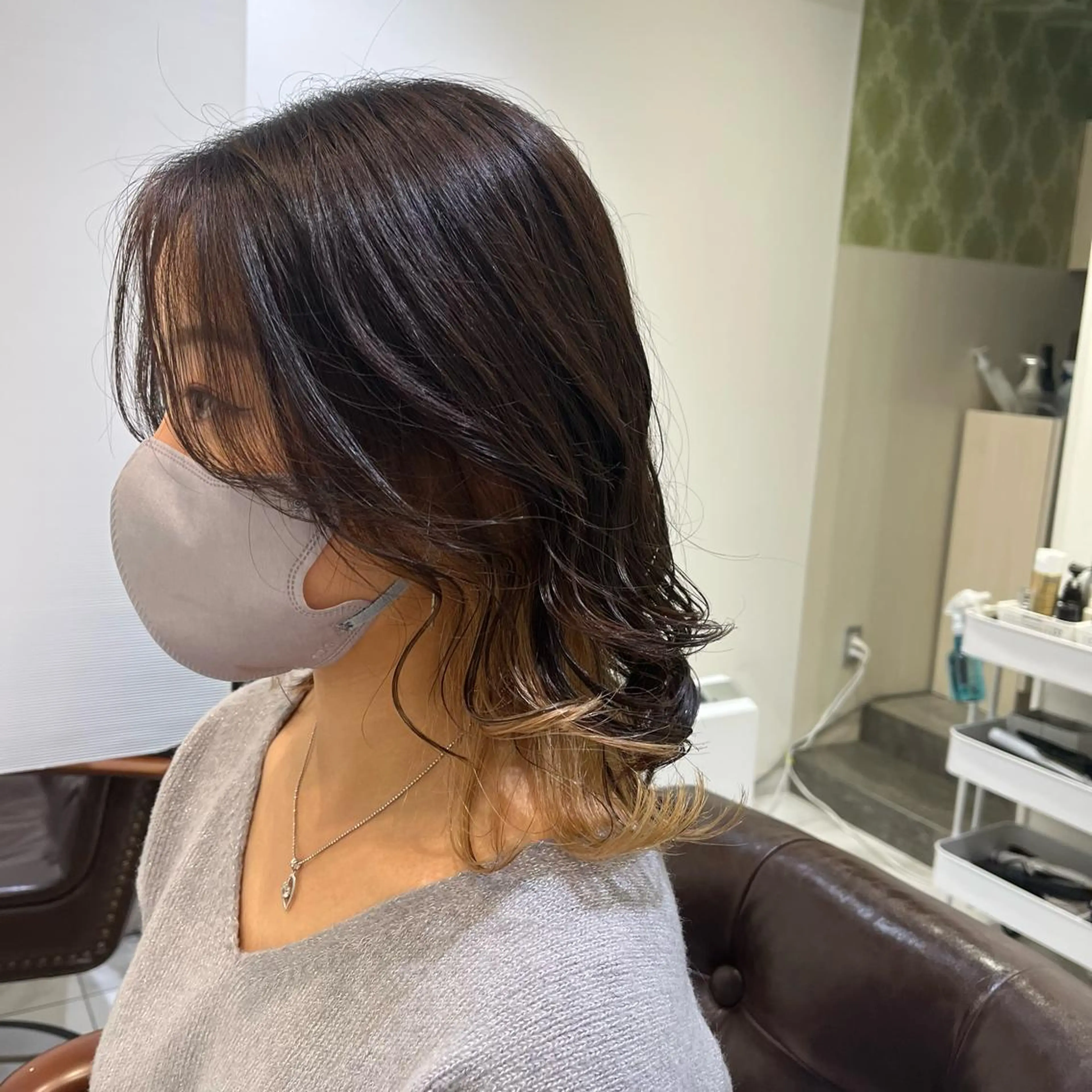 ミディアム レイヤーカット 白髪染め /増田桃子のヘアスタイル