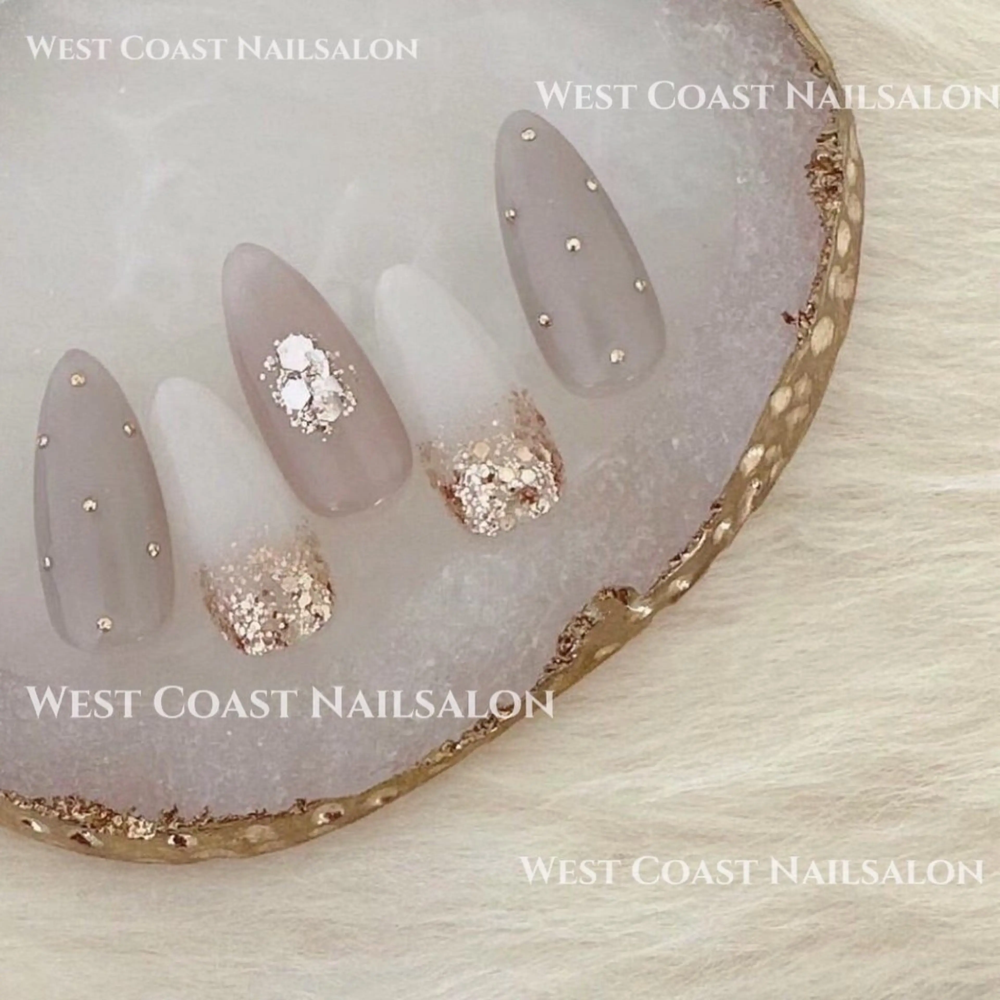 ネイル リボン、ガーリー パーツ放題専門店のネイルデザイン