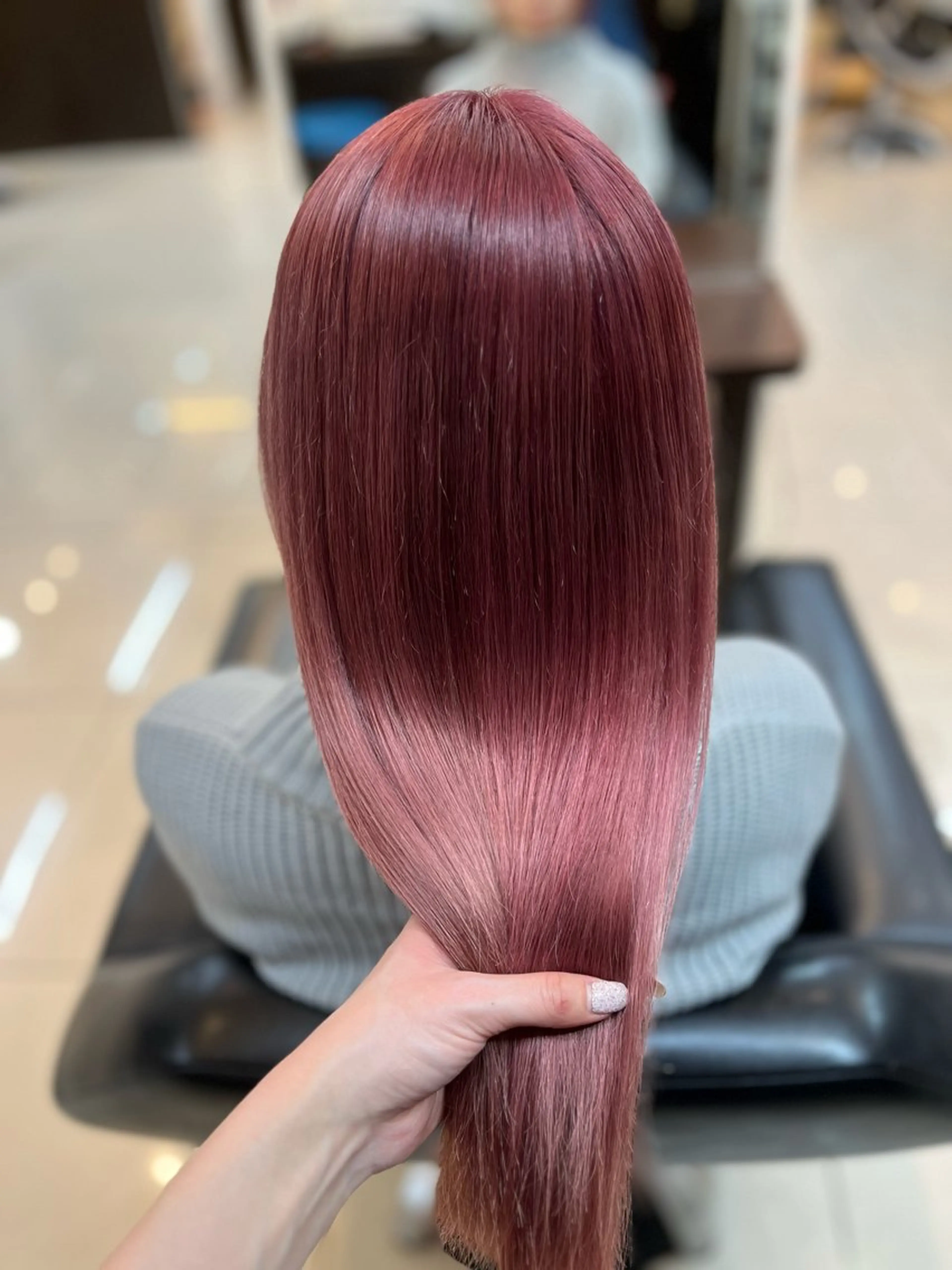 セミロング カラー ブラウンカラー ピンクカラー ピンクブラウン STREAM HAIR所属・🍒 SANA🍒のヘアスタイル