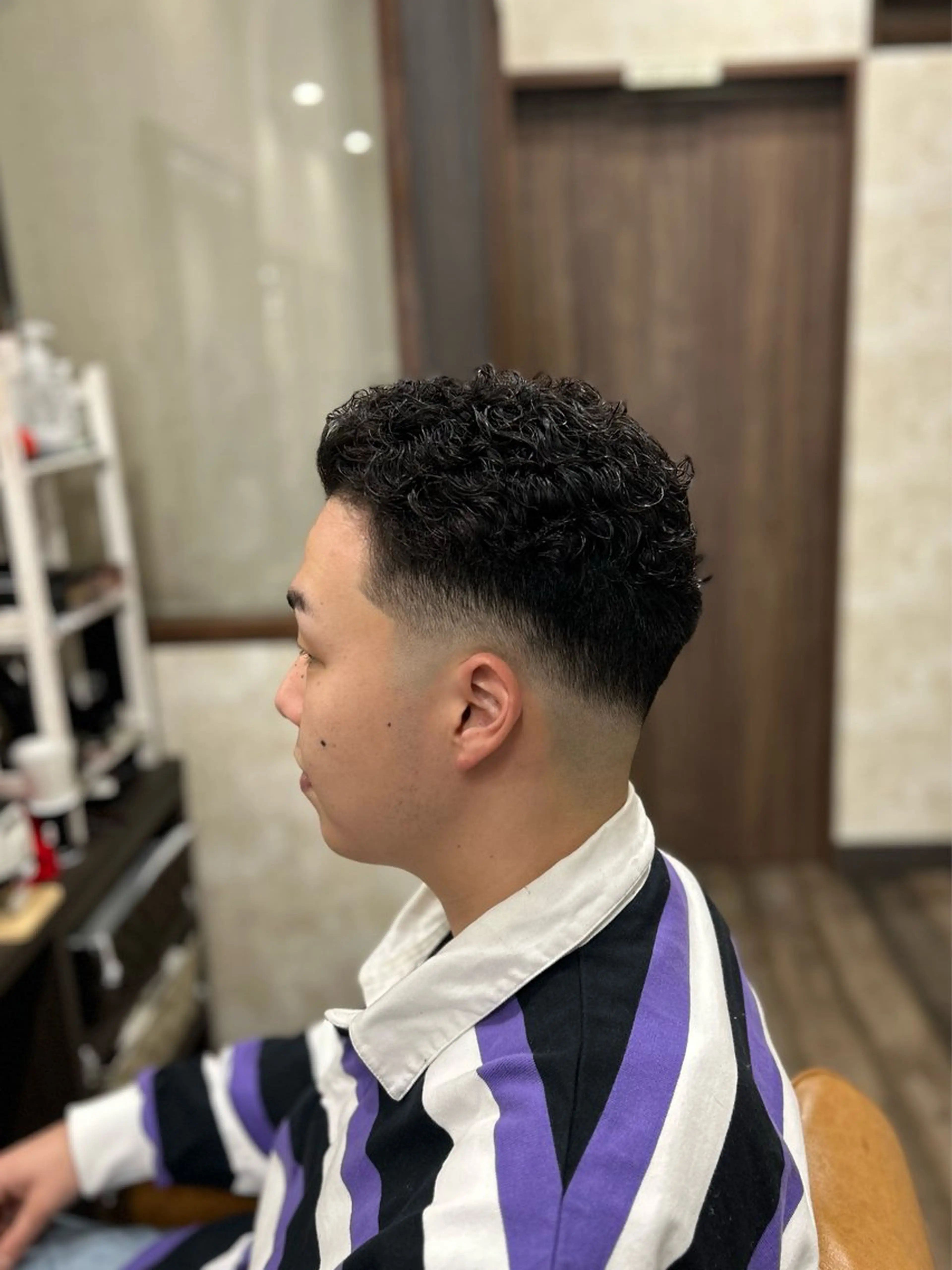 ショート パーマ メンズ フェードカット カット パーマ メンズカット/ 雄大のヘアスタイル