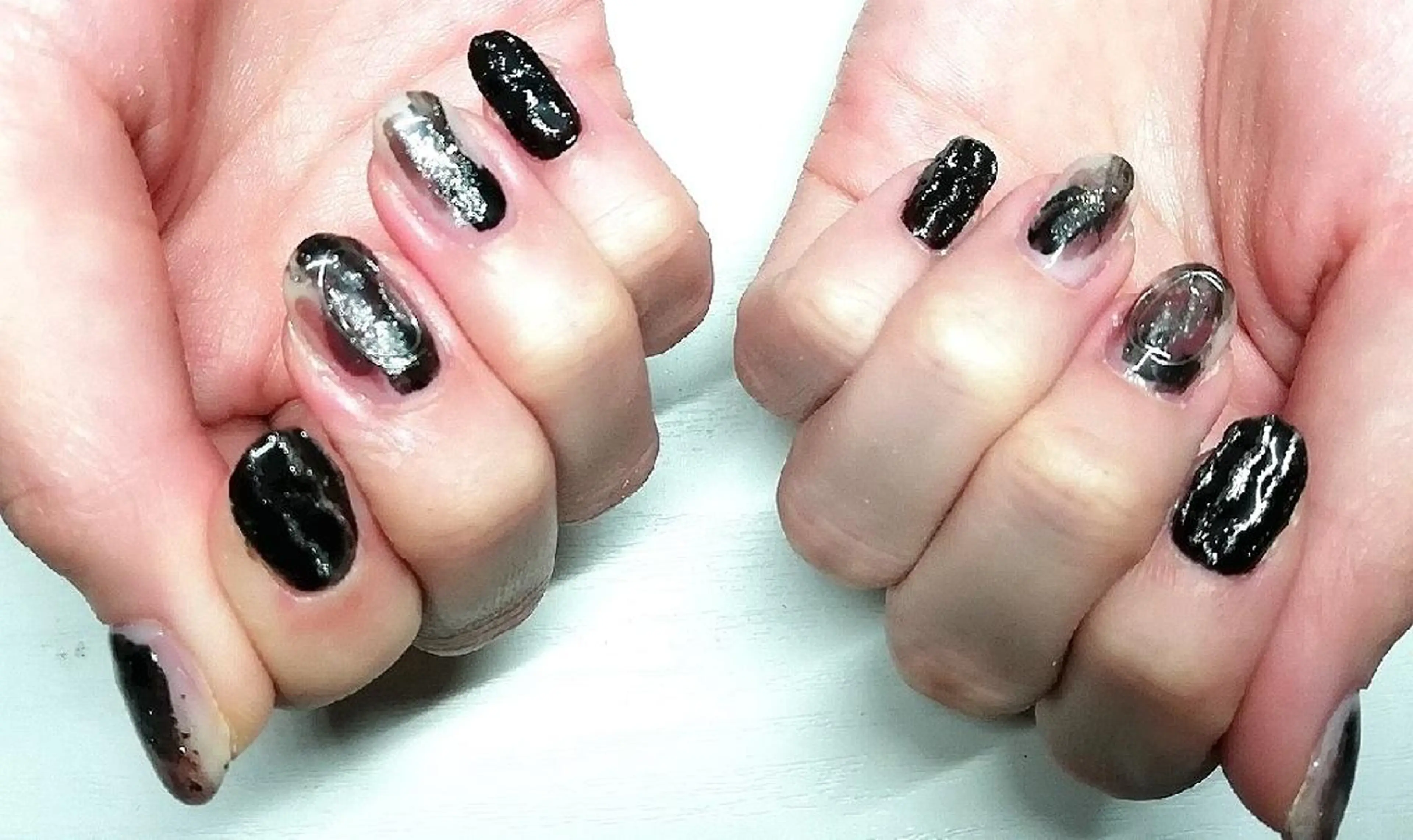 ネイル アートネイル シルバー ひだか あいこのネイルデザイン