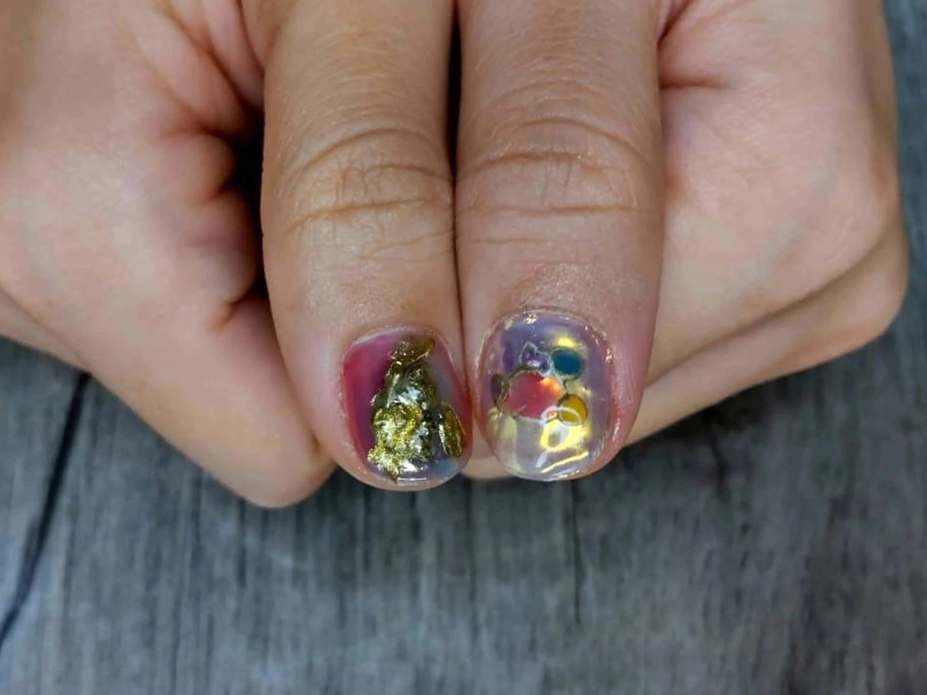 ショート ネイル ニュアンスネイル ハンドネイル T&A nailのネイルデザイン