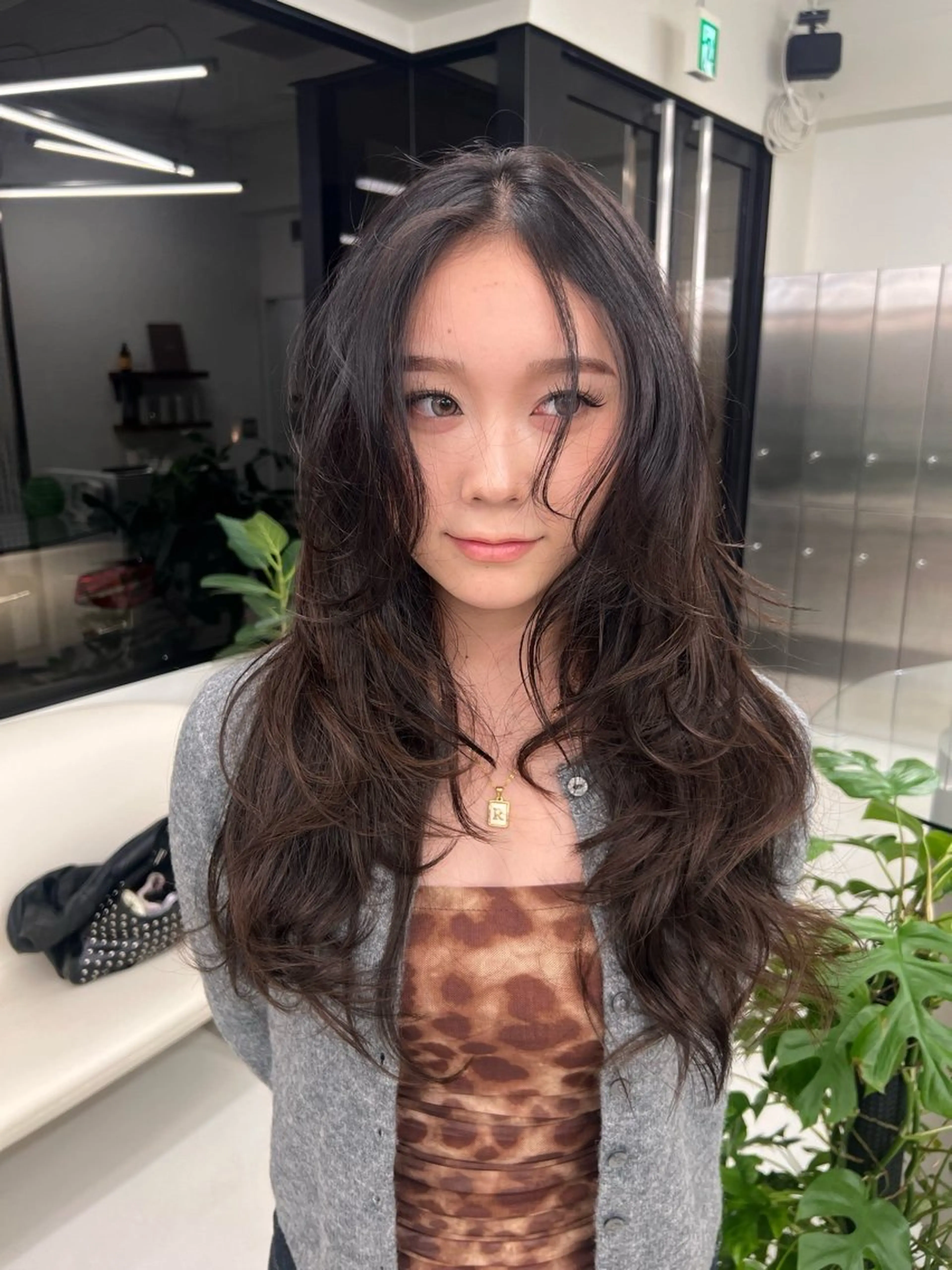 ロング レイヤーカット/ パーマ‪/表参道のヘアスタイル