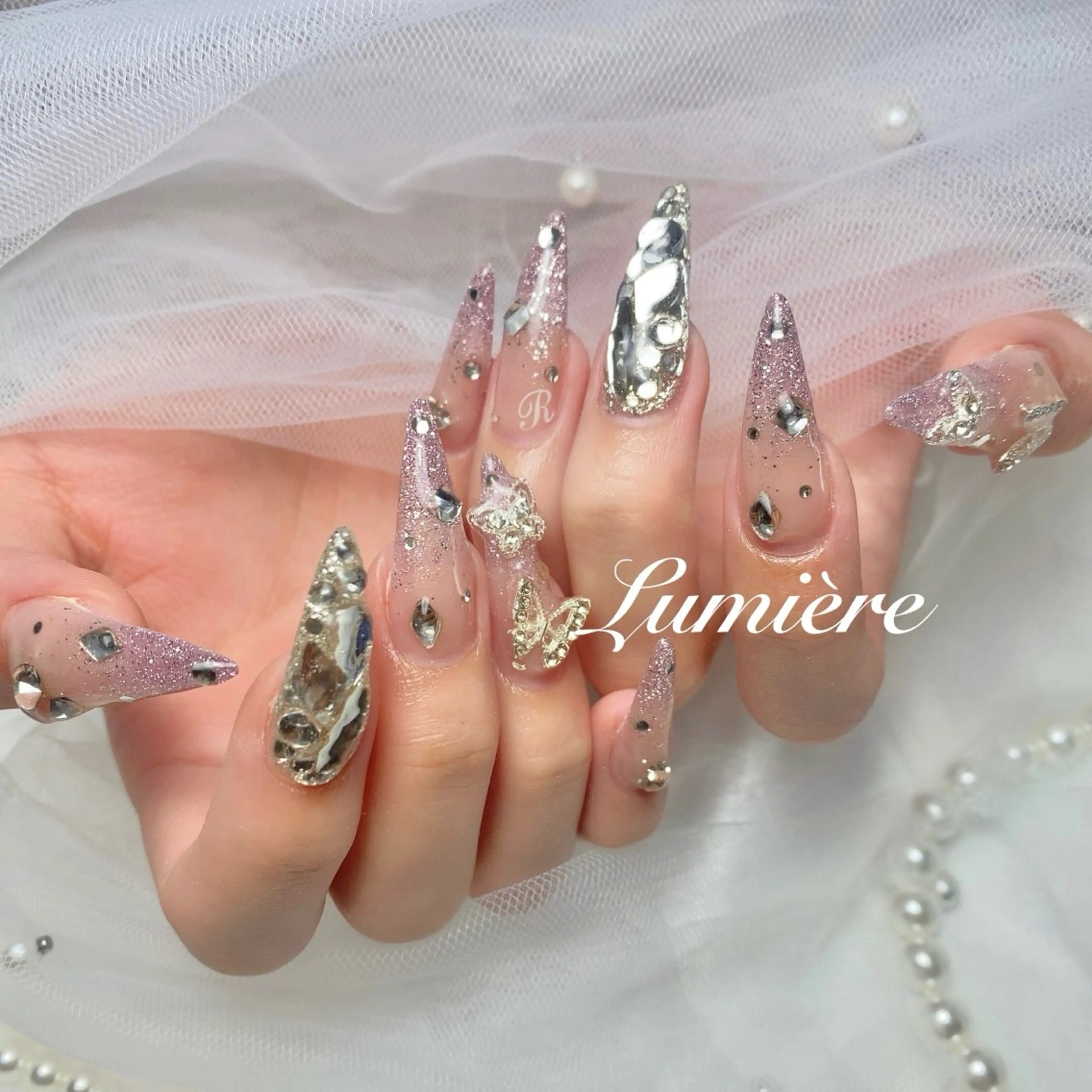 ネイル ロングネイル ハンドネイル Nail salon Lumièreのネイルデザイン