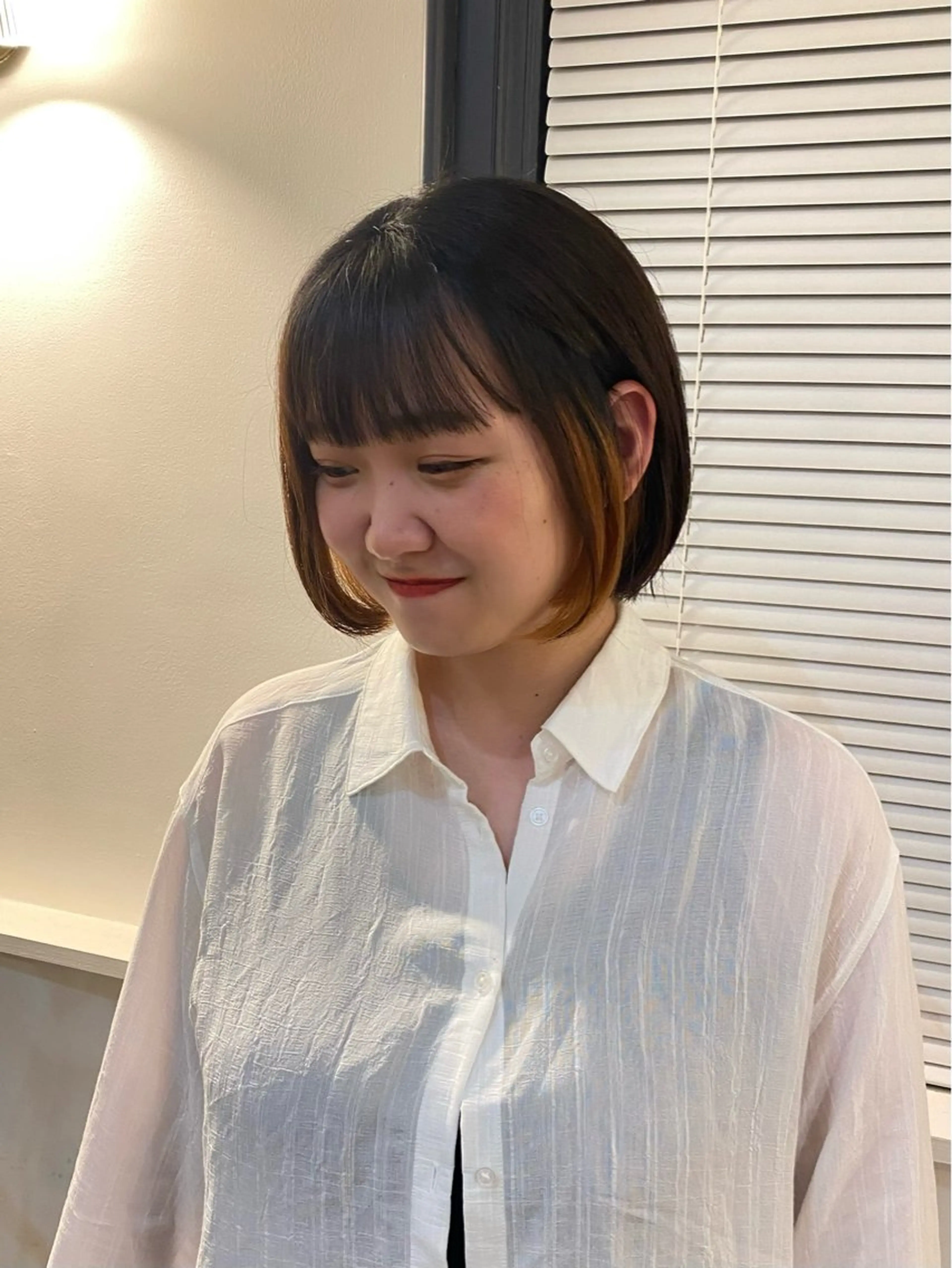 ミディアム ツヤ感/透明感カラー /蟹江/harunaのヘアスタイル